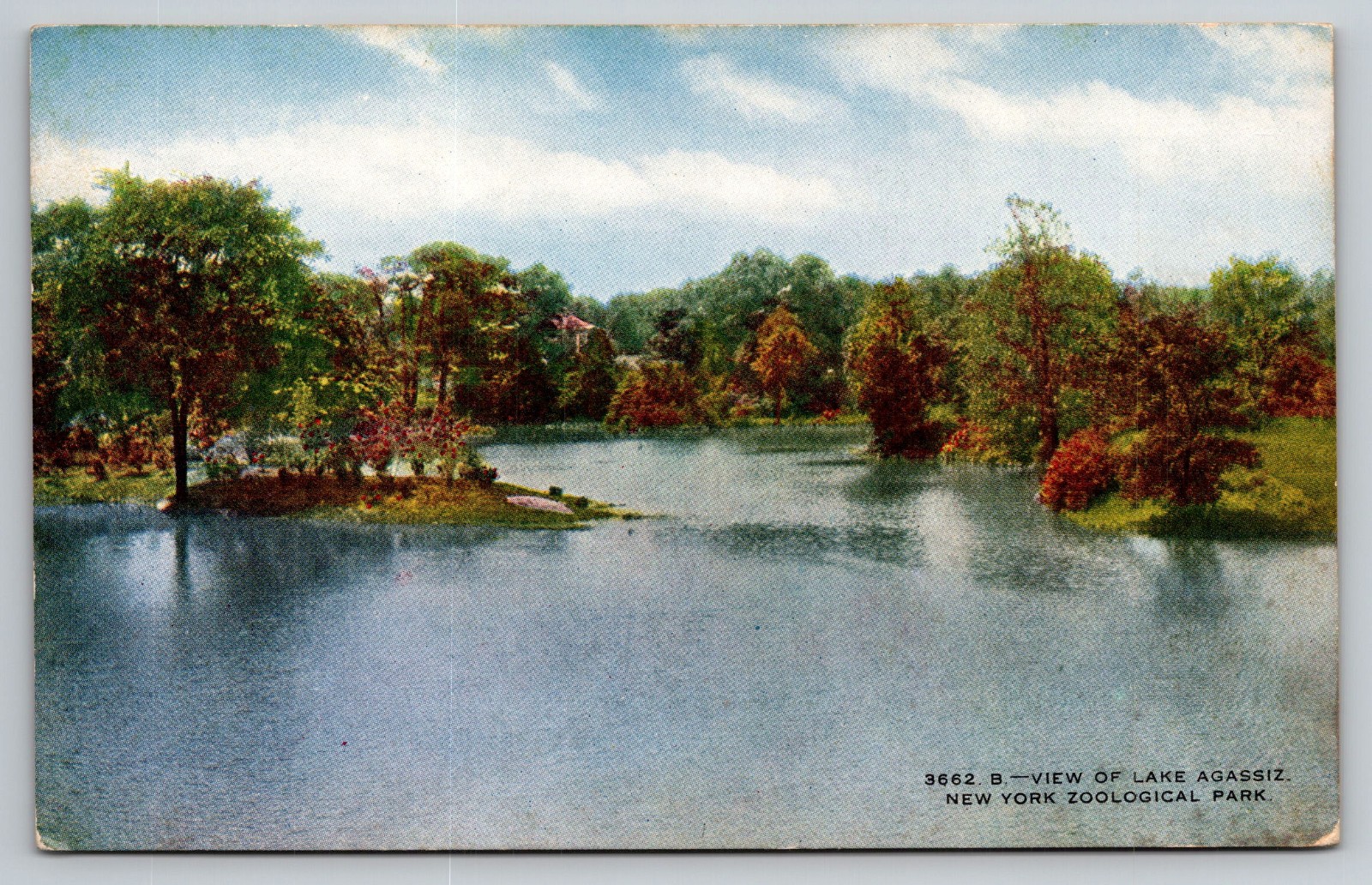 New York City New York Zoo Park Lake Agassiz Aerial View NY c1910 Postcard