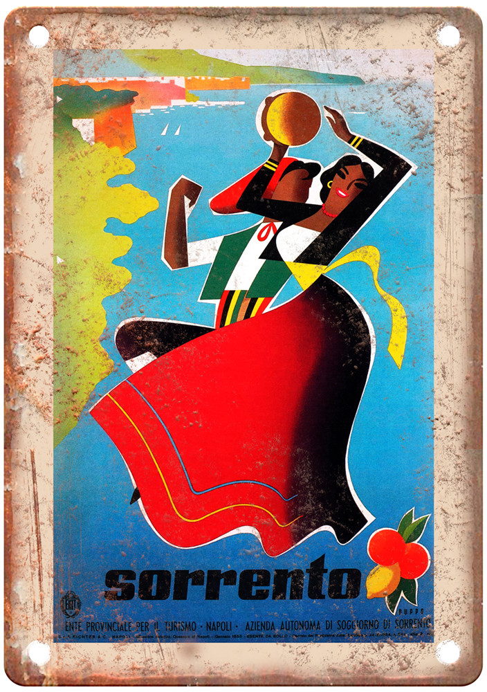 Vintage PUPPO Mario Travel Poster Retro Look Sign T1650