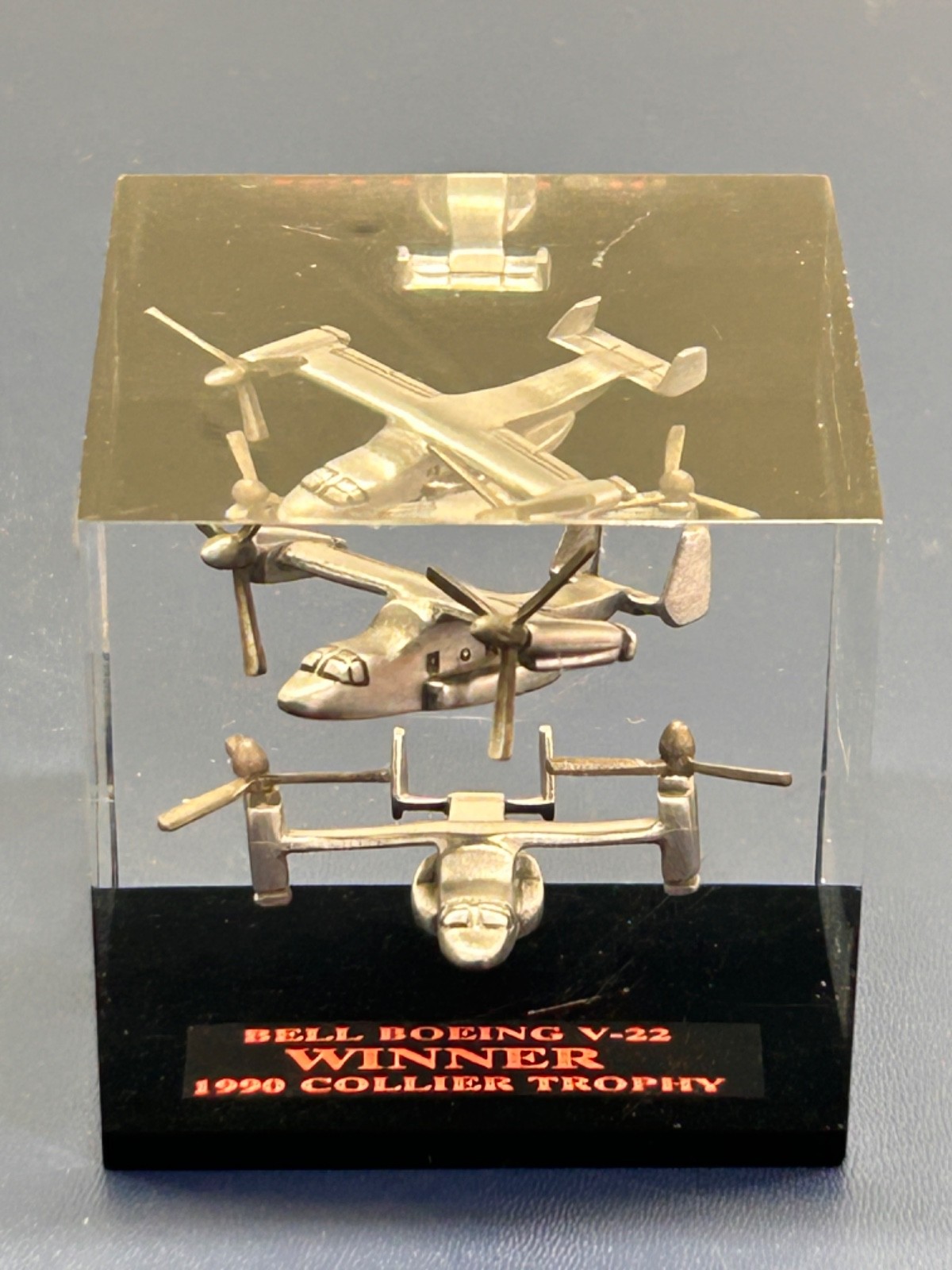 RARE 1990 Bell Boeing V-22 Osprey Collier Trophy Commemorative Employee Award