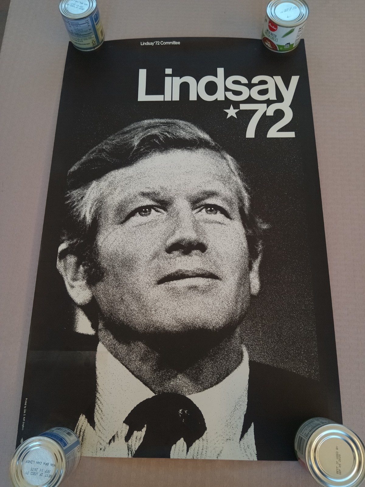 Vintage 1972 New York Mayor John Lindsay Presidential Campaign Poster 28\