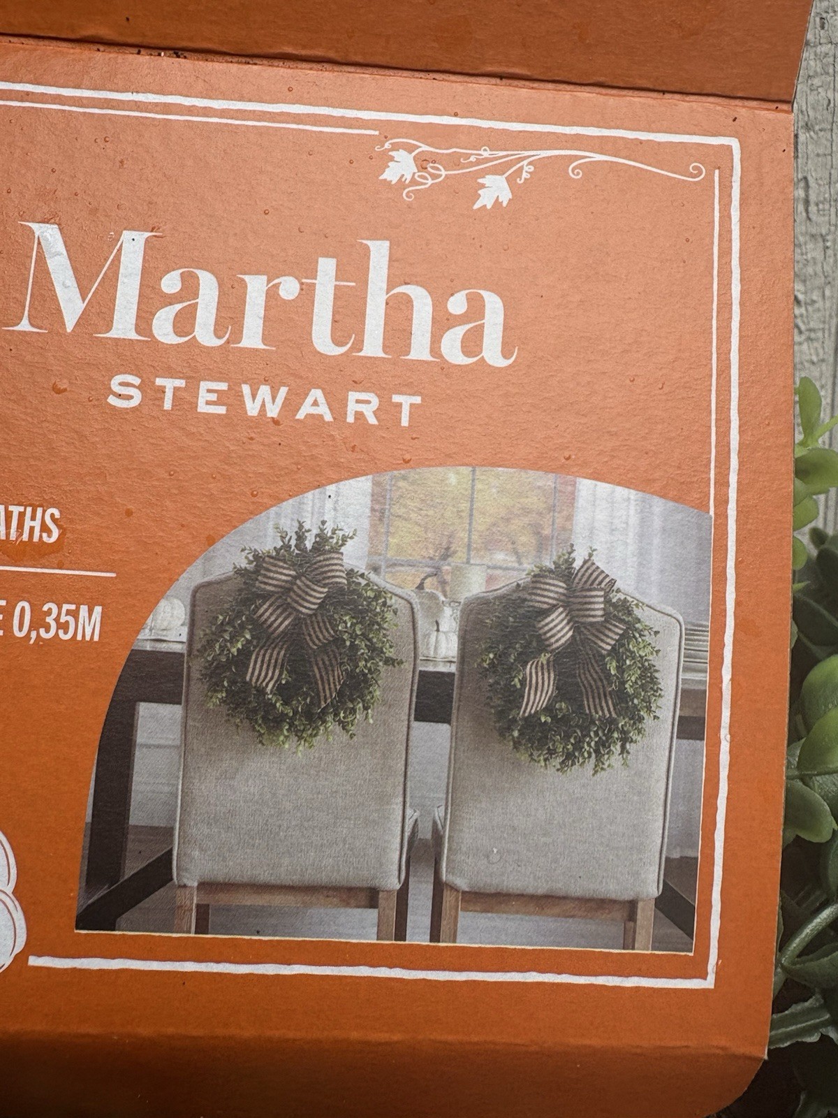 Martha Stewart 14” Mini mini evergreen wreaths tied with rustic plaid bows 2