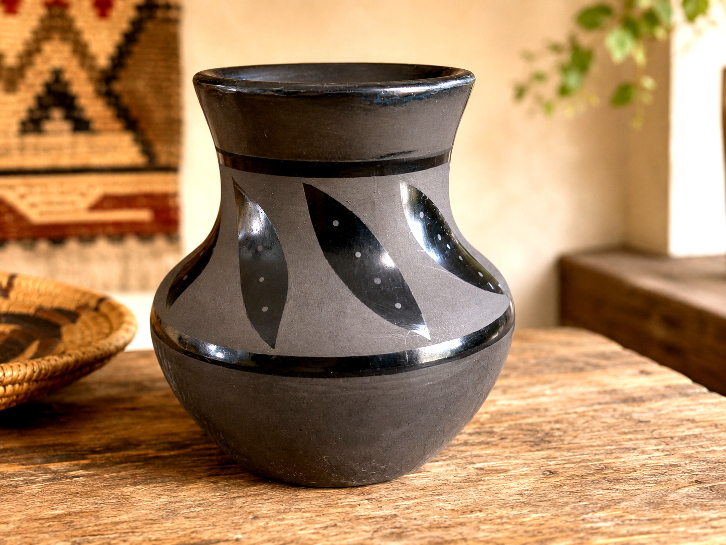 RARE Clara Martinez Signed Blackware Vase San Ildefonso Pueblo Native American 