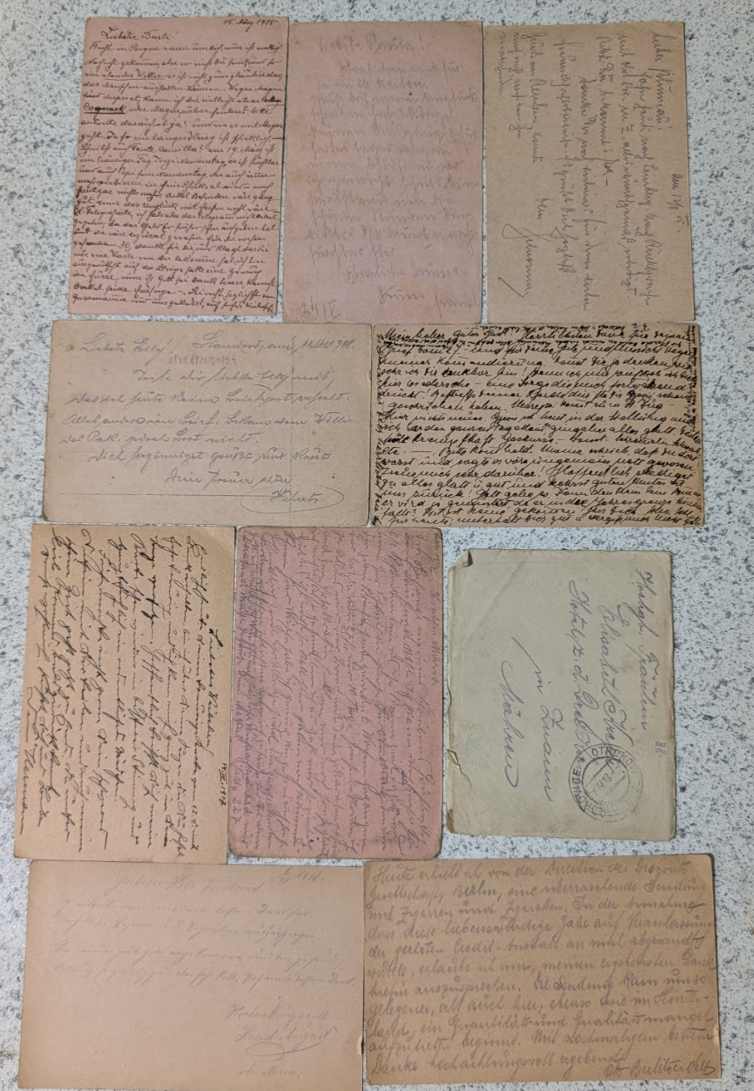 WWI Austria-Hungary Feldpost Lot of 10 Soldier Letters 1915-1918 K.u.K  #01