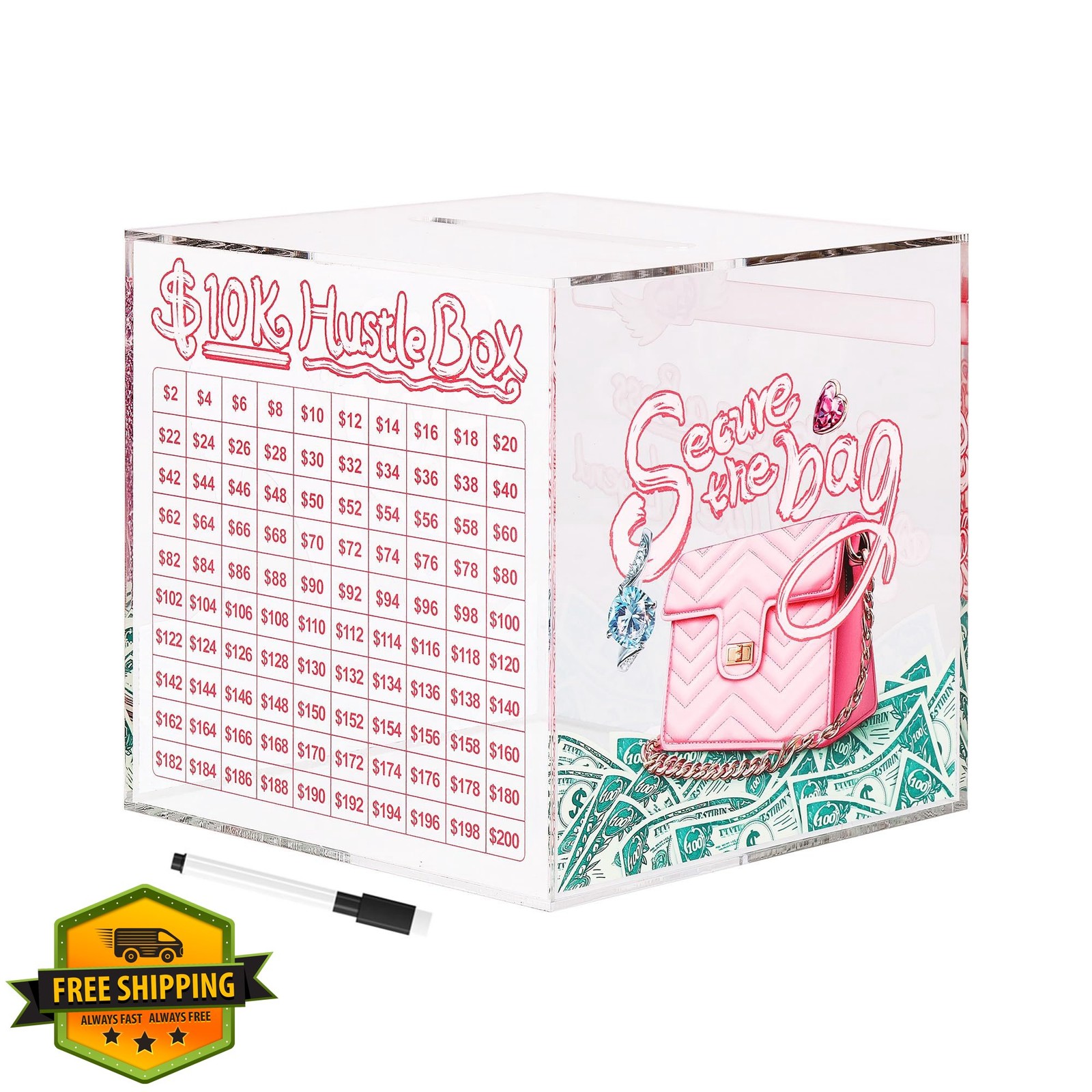 10K Smash Box Piggy Bank, Break to Open, Large 6.7\ 10K Smash Box Piggy Bank, Break to Open, Large 6.7\