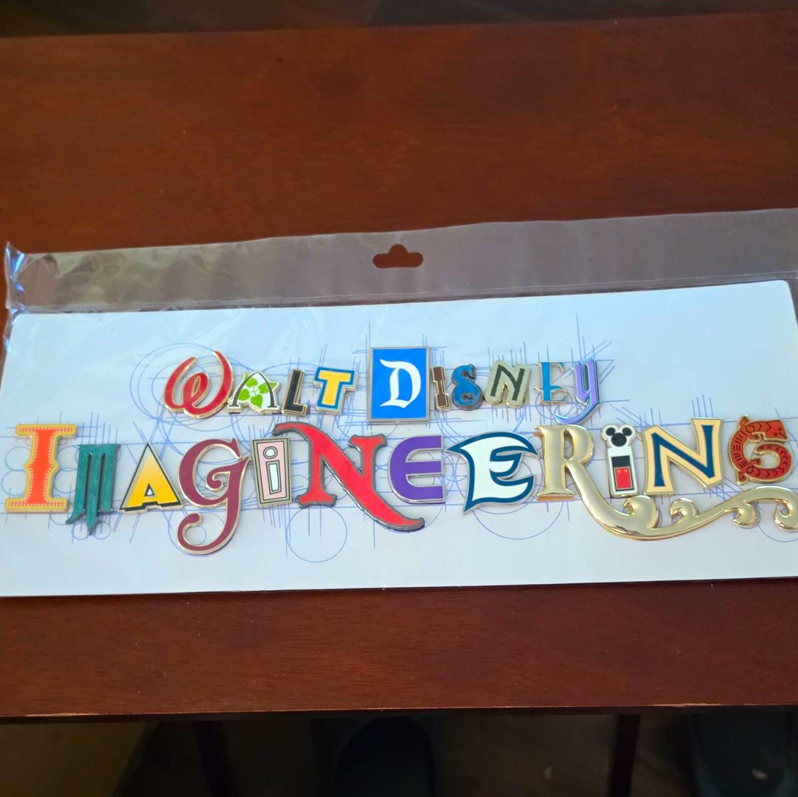 Disney Parks Walt Disney Imagineering WDI Font Pin Set Limited Edition WDW D23