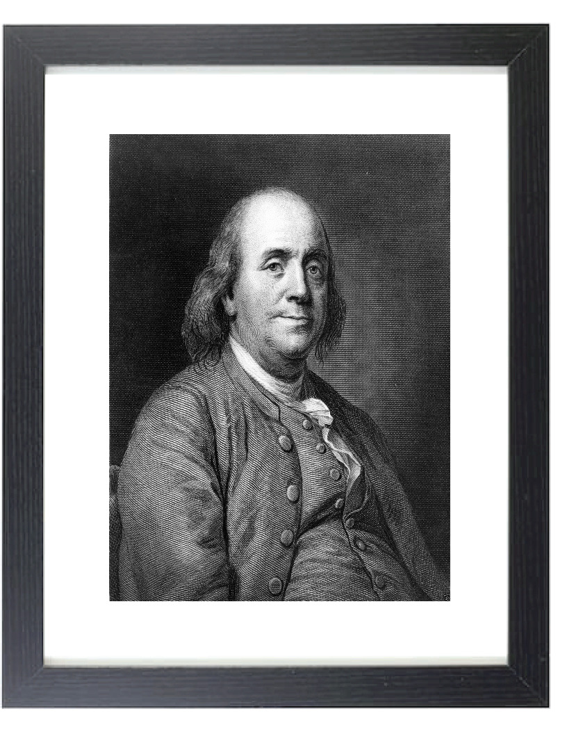 Benjamin Ben Franklin Founding American History Matted &Framed Picture Photo