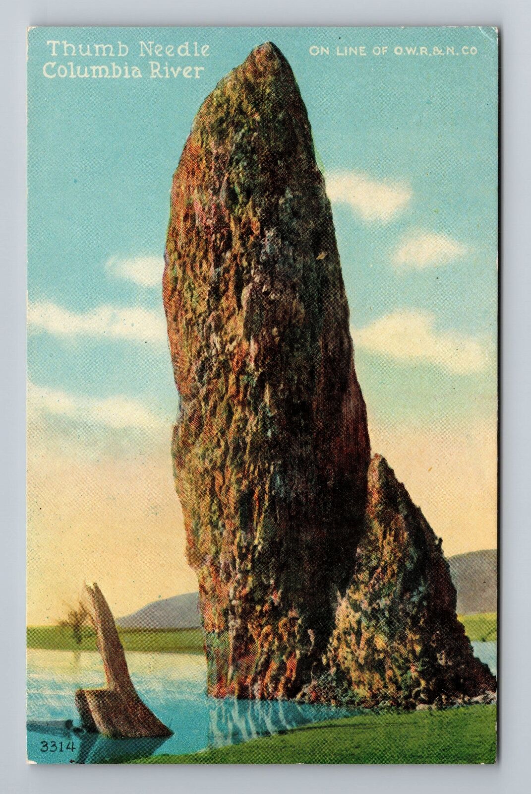 Columbia River OR-Oregon, Thumb Needle Vintage Souvenir Postcard