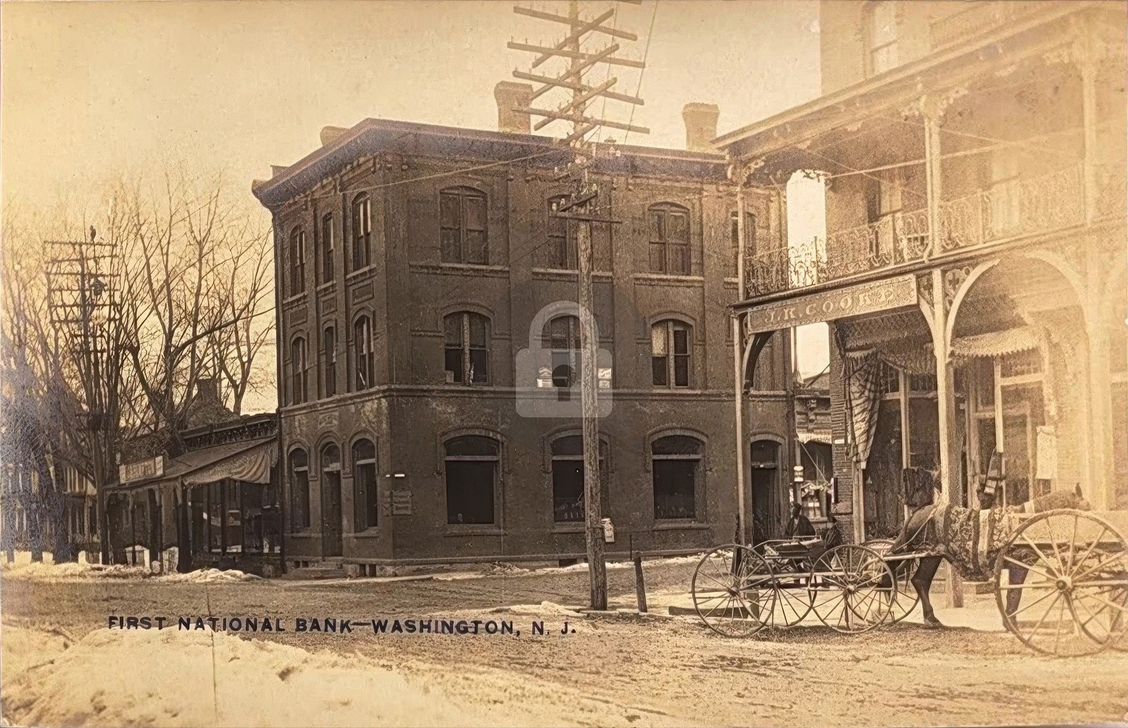 First National Bank Washington NJ New Jersey RPPC Photo Postcard COPY