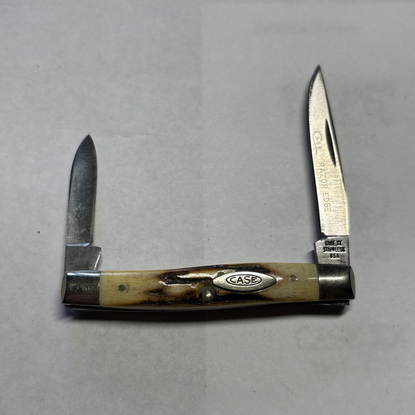 Vintage 1976 Case XX USA 5233 SSP Razor Edge 2 Blade Pocket Knife Near Mint