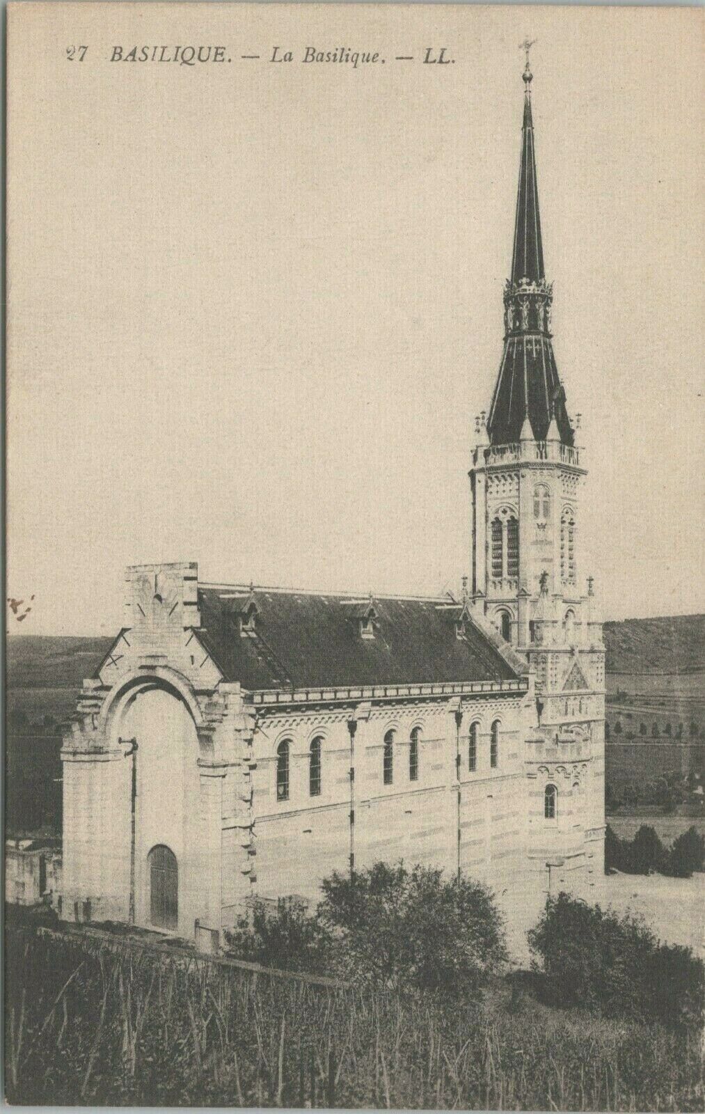 Basilique Basilica Domrémy France WWI Soldier Writing Home Postcard - Army Mail