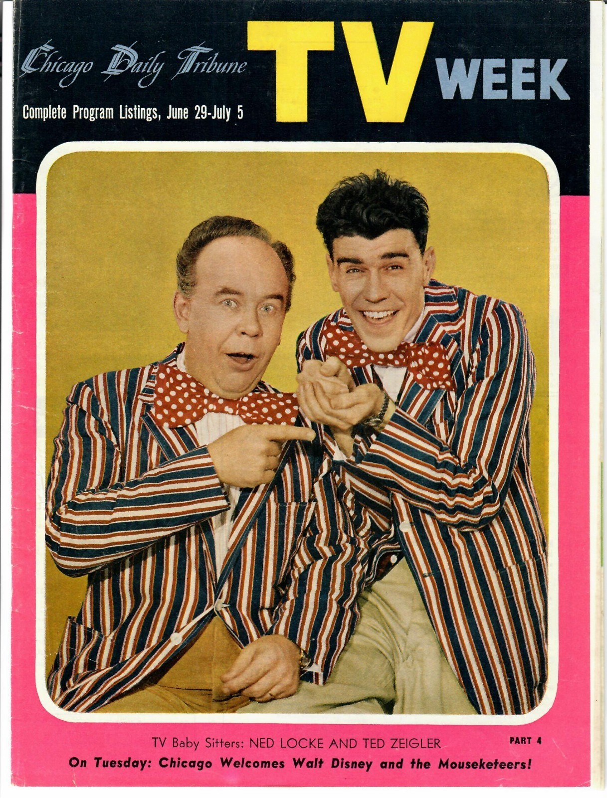 Chicago Daily Tribune TV Week Jun 29-Jul 5 1957 Walt Disney Mouseketeers