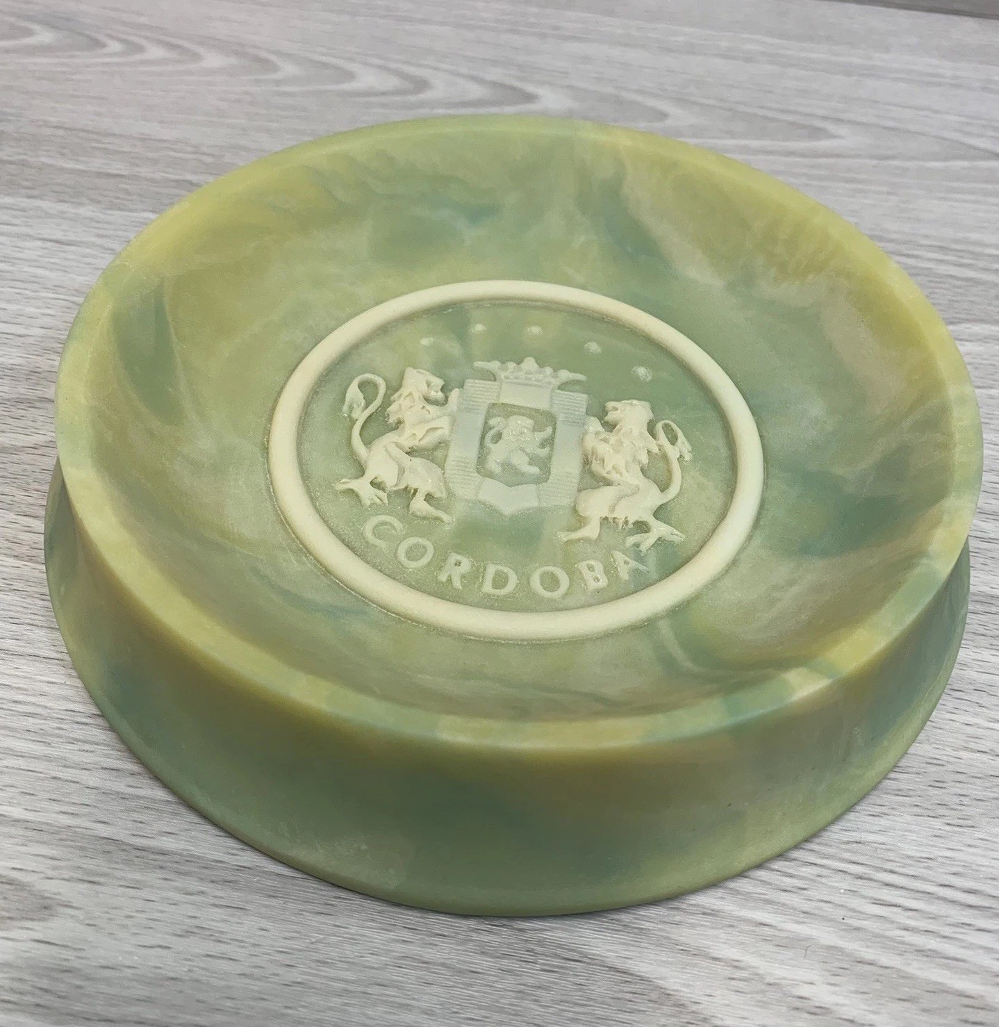 Vintage 1970’s Chrysler Cordoba Incolay Stone Decorative Trinket Dish / Ashtray