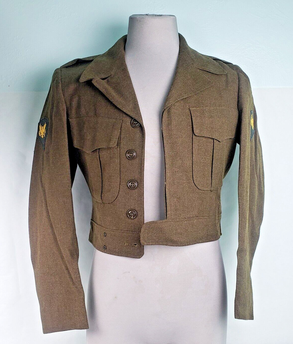 Vintage 1951 Korean War 100%vWool Jacket Size 36R Ike US Military
