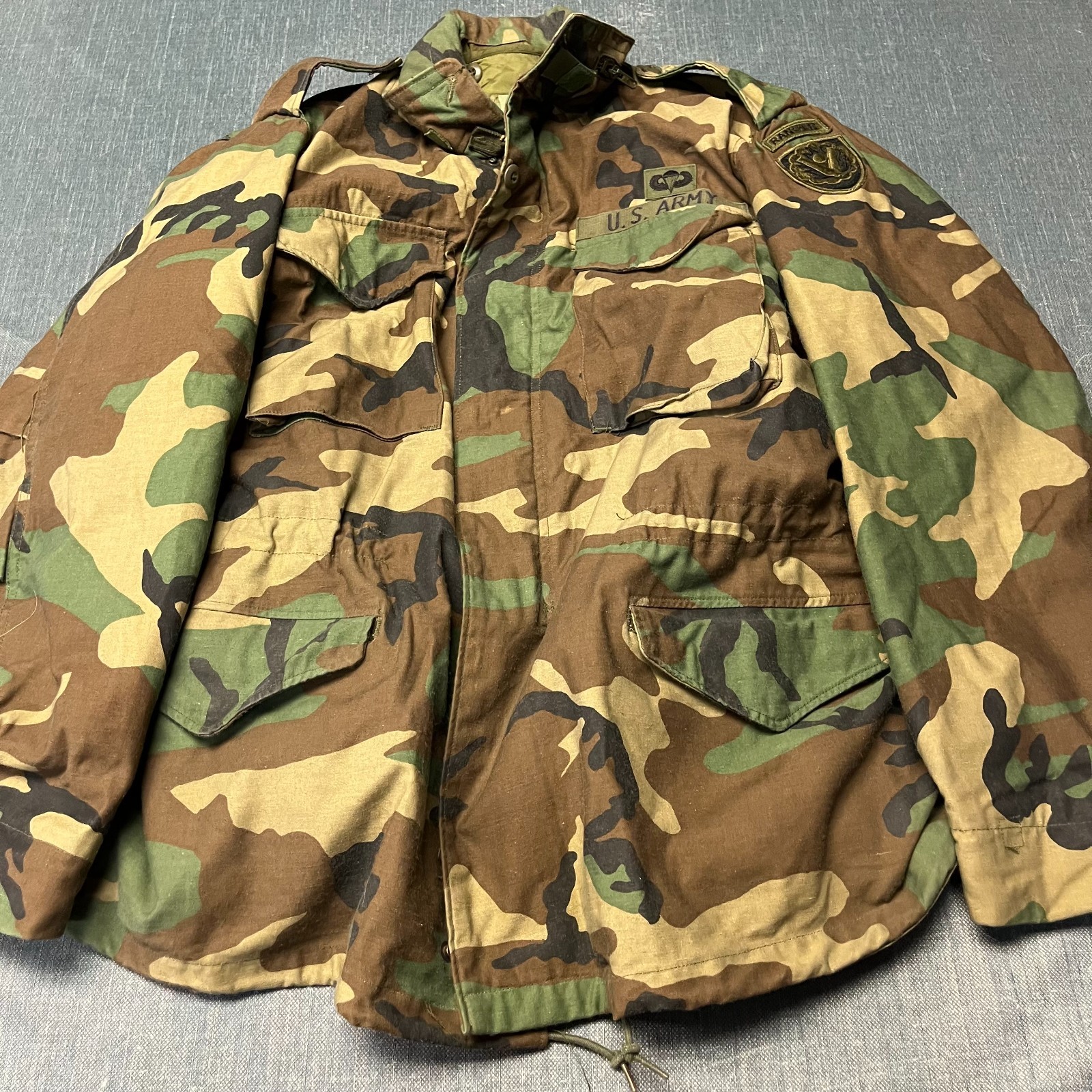 US Military USGI Men\'s Jacket Size L Camo M65 Field Cold Weather Isratex Liner