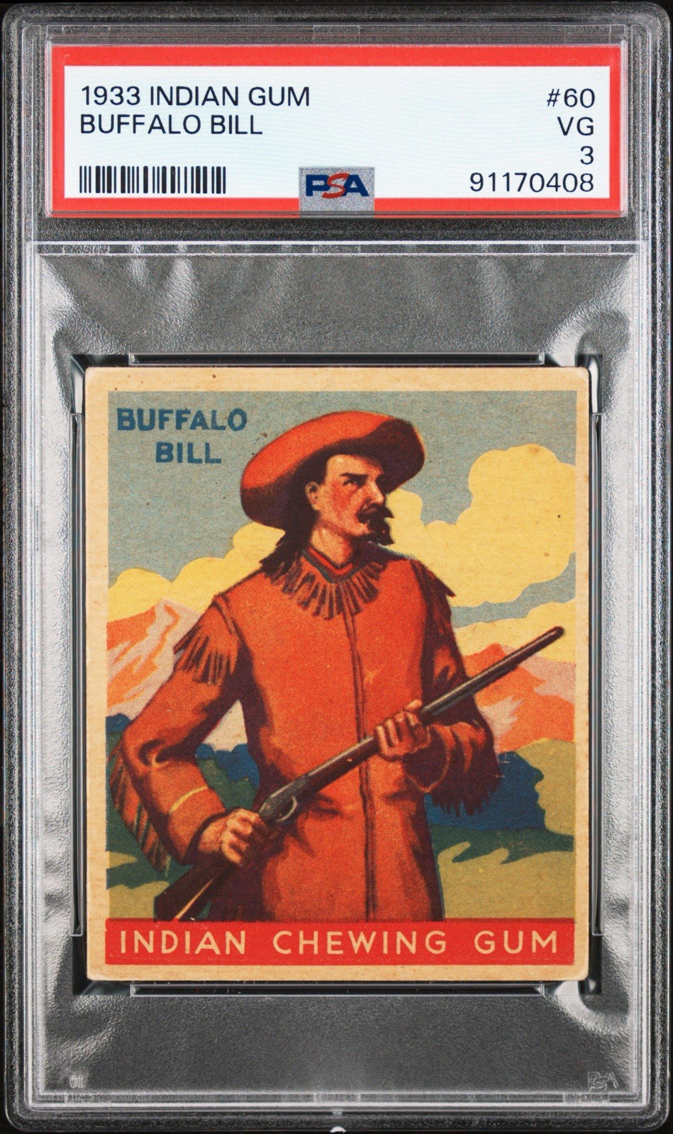 1933 Indian Gum #60 Buffalo Bill * Vintage Goudey Card * William Cody * VG PSA 3