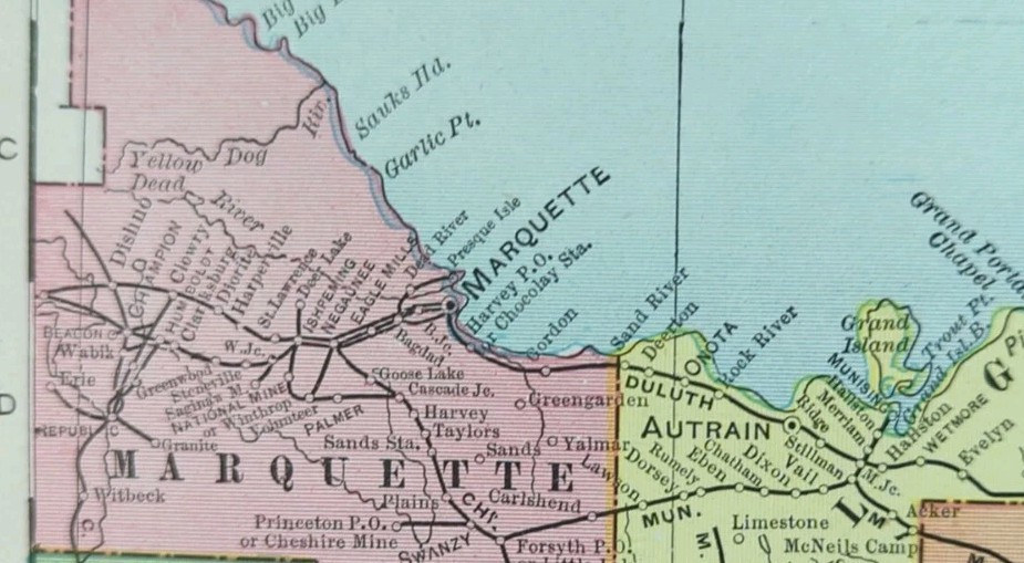 Vintage 1902 MICHIGAN Map 14\