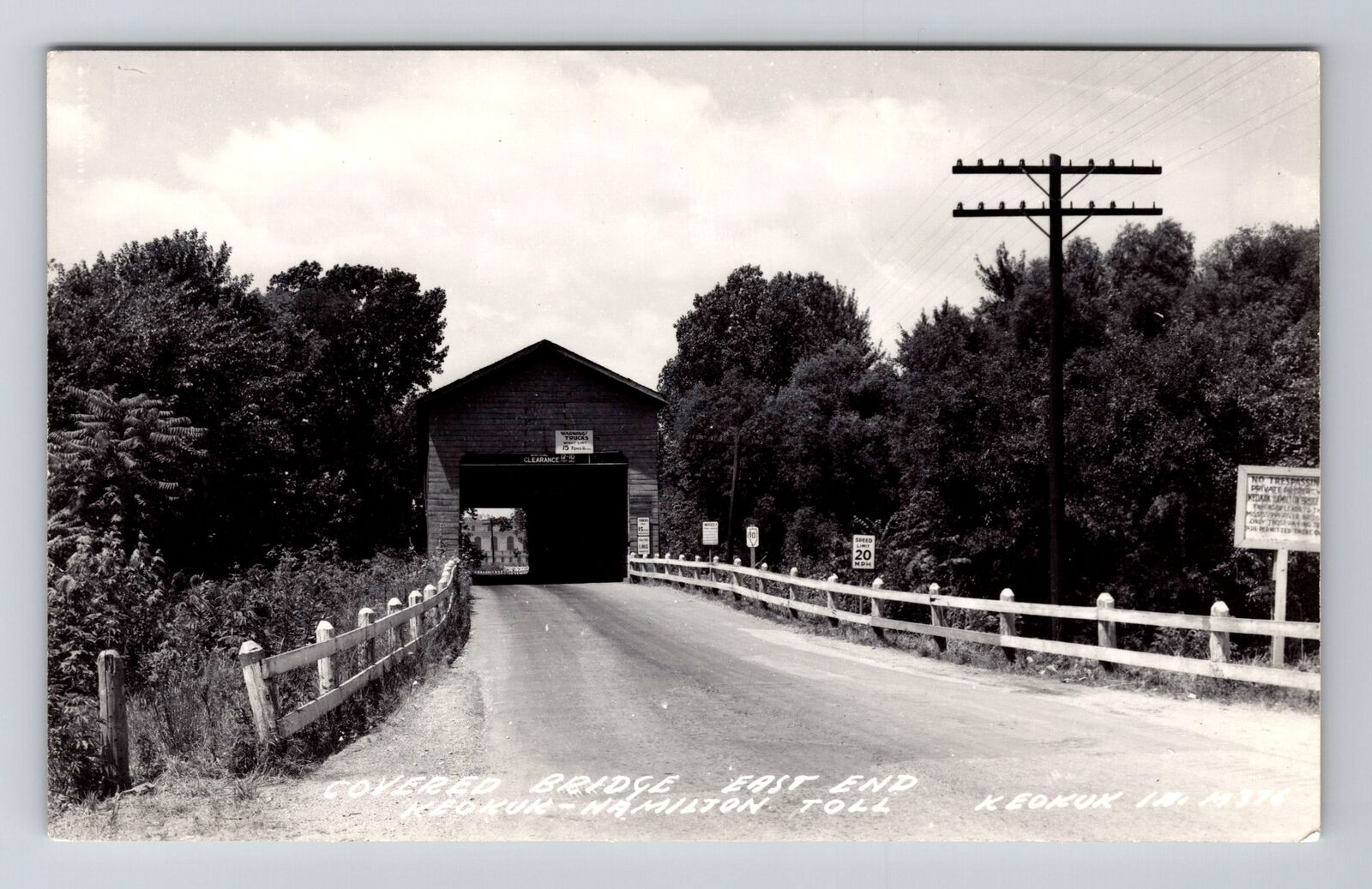 Keokuk IA-Iowa RPPC, Covered Bridge, Real Photo c1950 Vintage Postcard