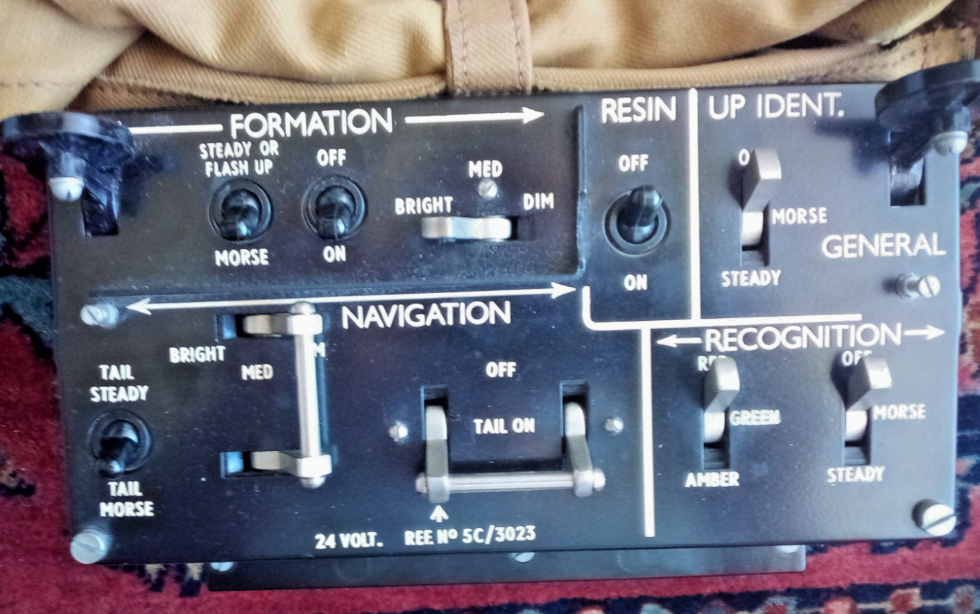 WWII RAF Lighting Control Panel. Battle Of Britain.