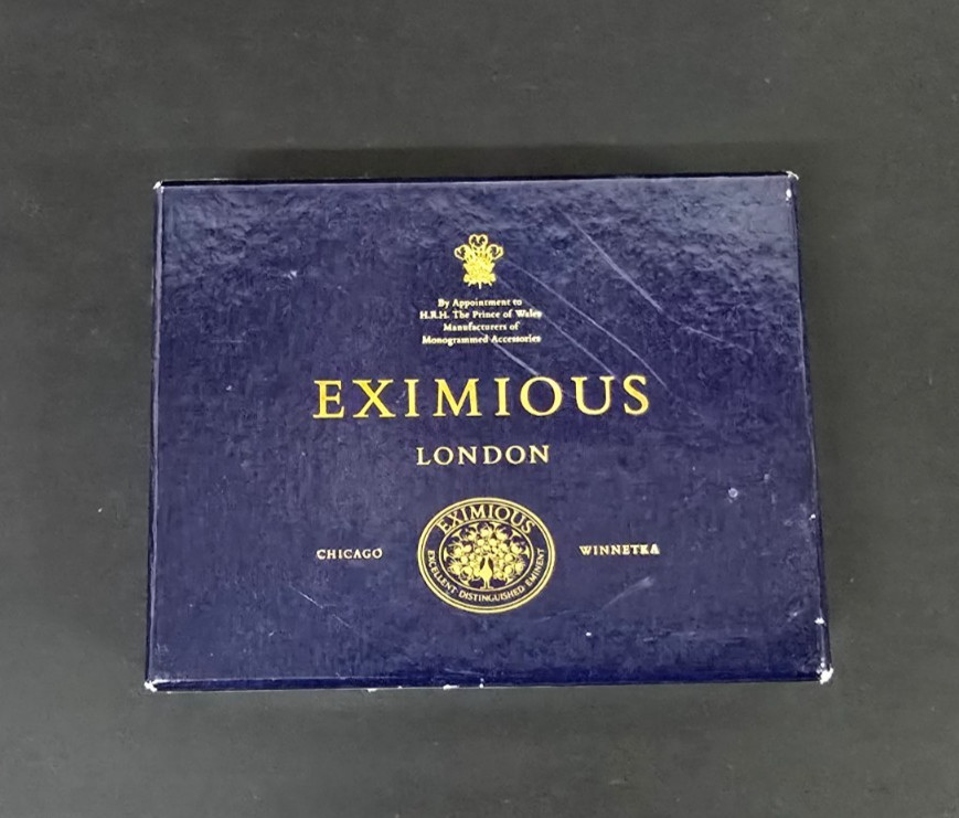 Vtg Eximious London Empty Presentation Gift Box Chicago Winnetka Royal Warrant