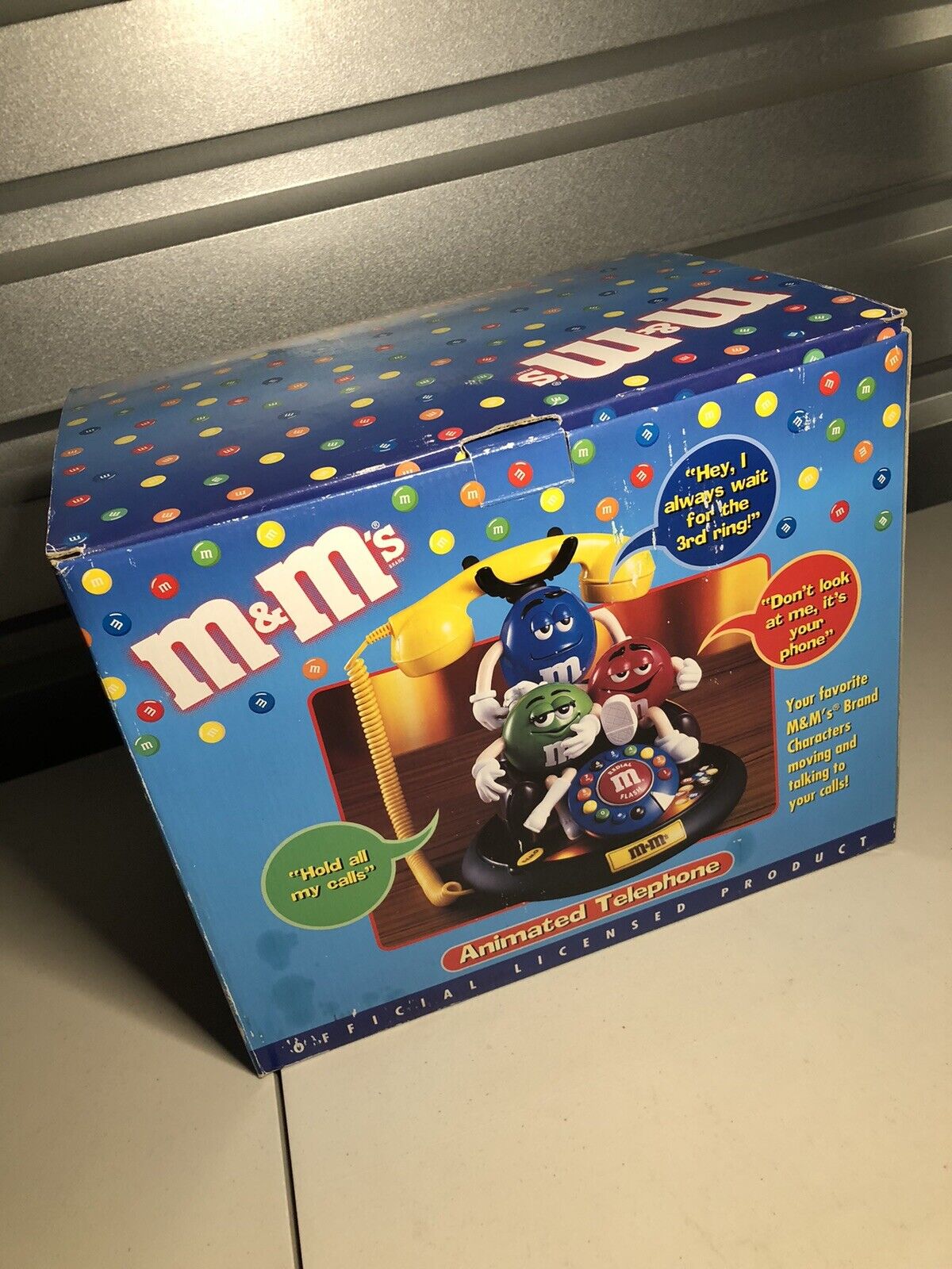 M&Ms Animated Telephone Lights Up and Talks BRAND NEW Vintage Complete In Box