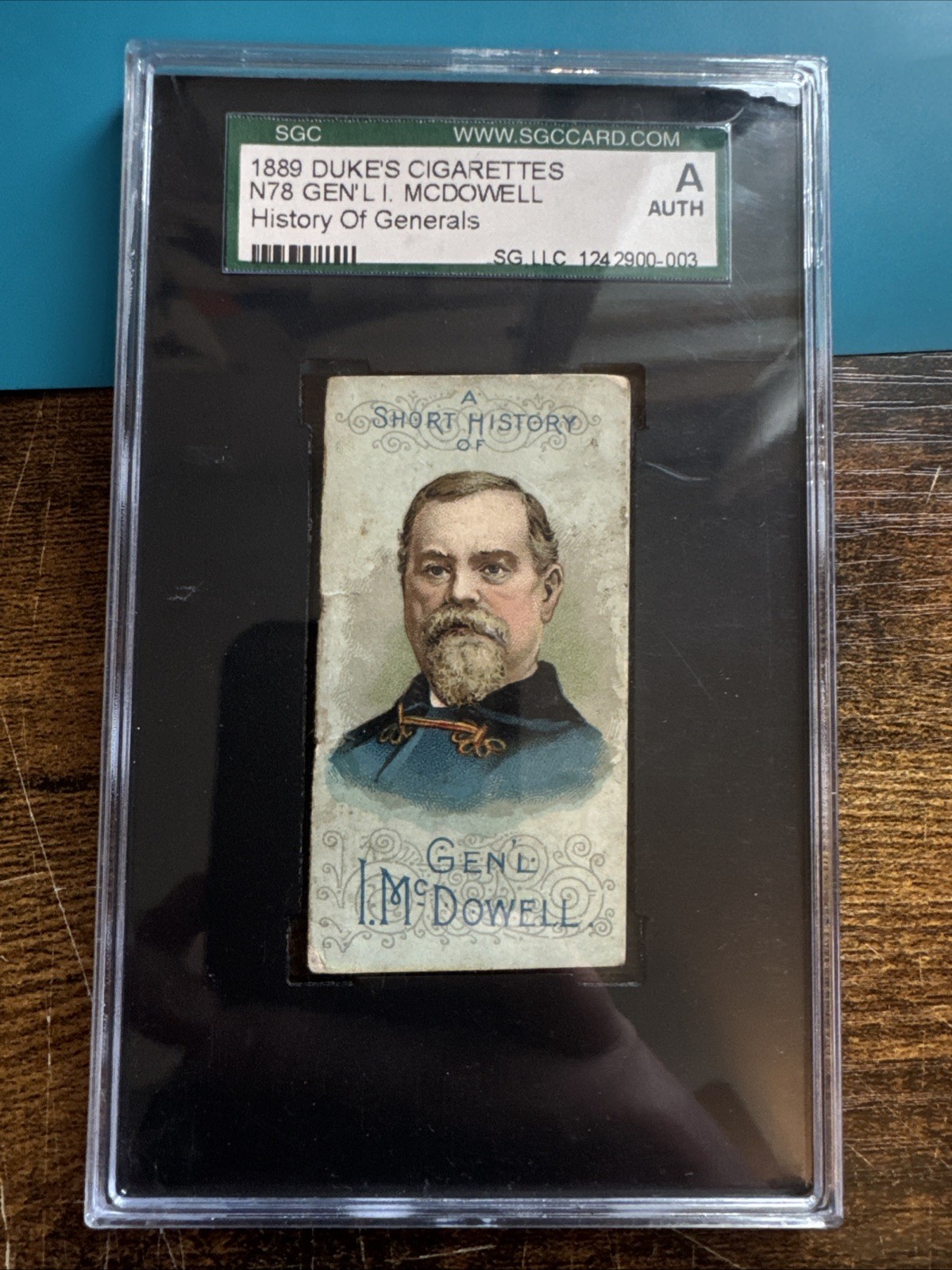 1889 Duke's Cigarettes History Of Generals (N78) Gen'l J. Mcdowell SGC Authentic