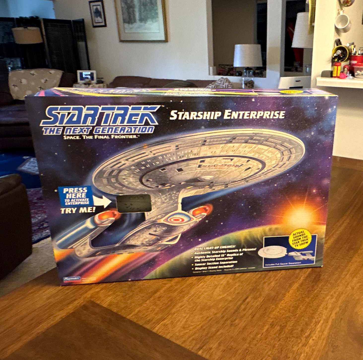 Playmates Star Trek TNG Starship Enterprise Toy w/ Sounds & Phrases Stand