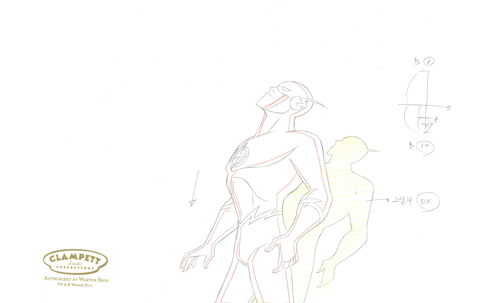 Justice League Animated Series-Original Production Drawing-Flash-Secret Society