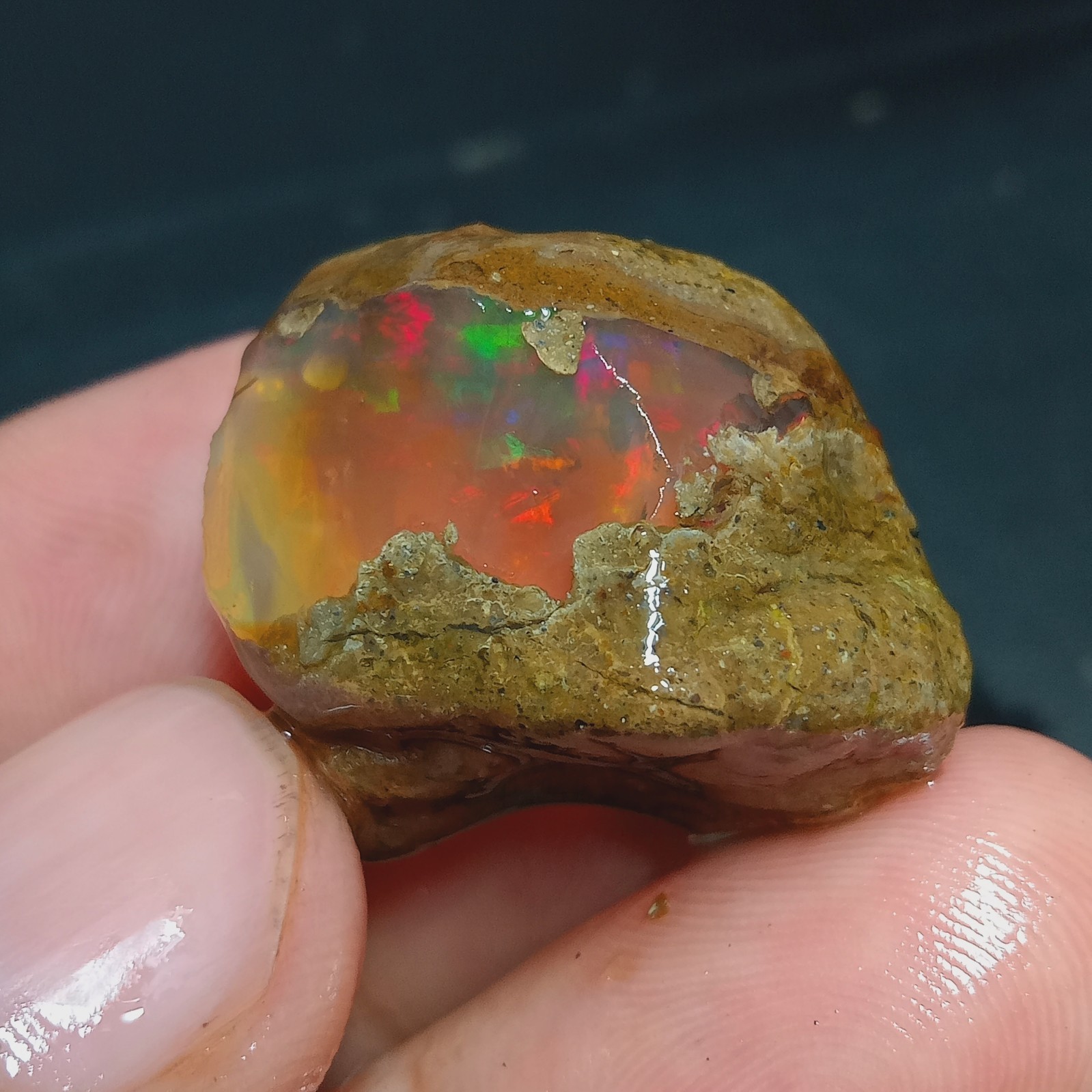 44 Ct Natural Ethiopian Fire Opal Rough 24x19x18 MM Specimen Rough A-7