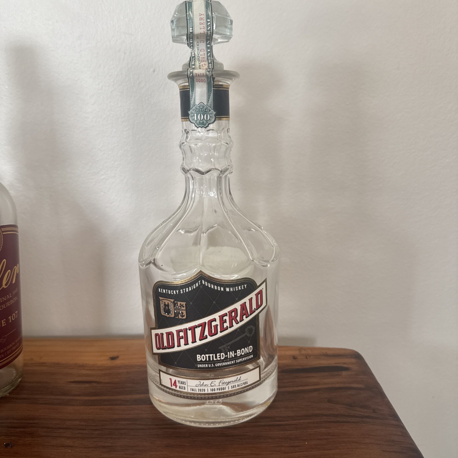 EMPTY Old Fitzgerald 14 yr Whiskey Fall 2022 Bourbon Bottle Decanter unrinsed