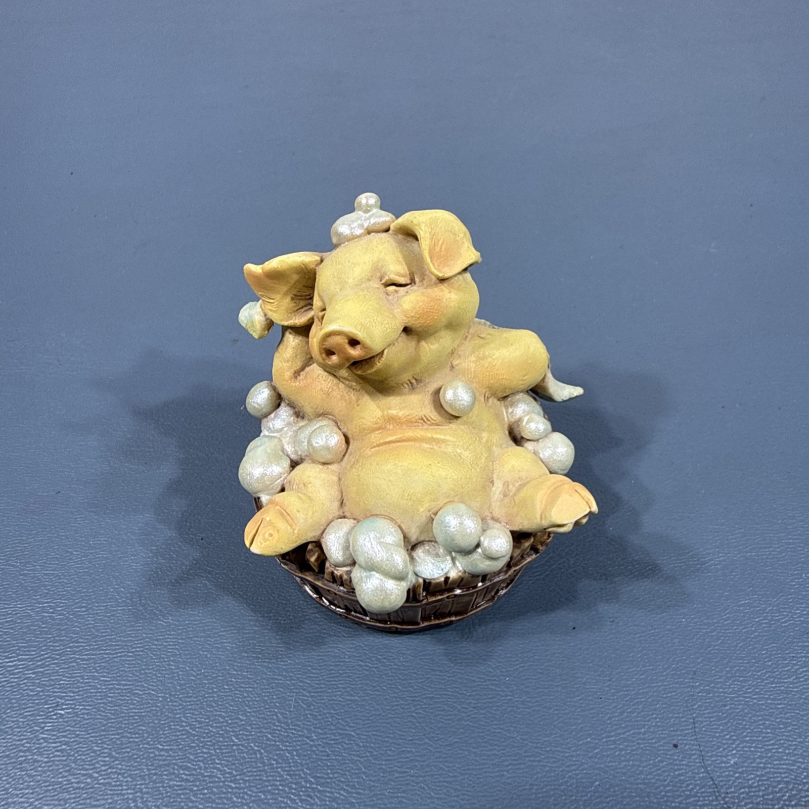 Pigsville Pig in Bathtub Barrel Figurine