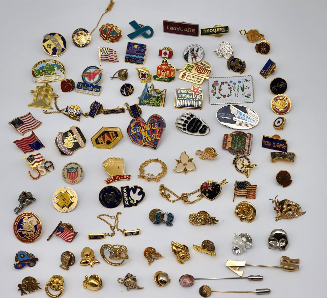 Vintage Collector Lapel Hat Pins Lots Flag, Health, Angels, Members, Animal Vintage Collector Lapel Hat Pins Lots Flag, Health, Angels, Members, Animal
