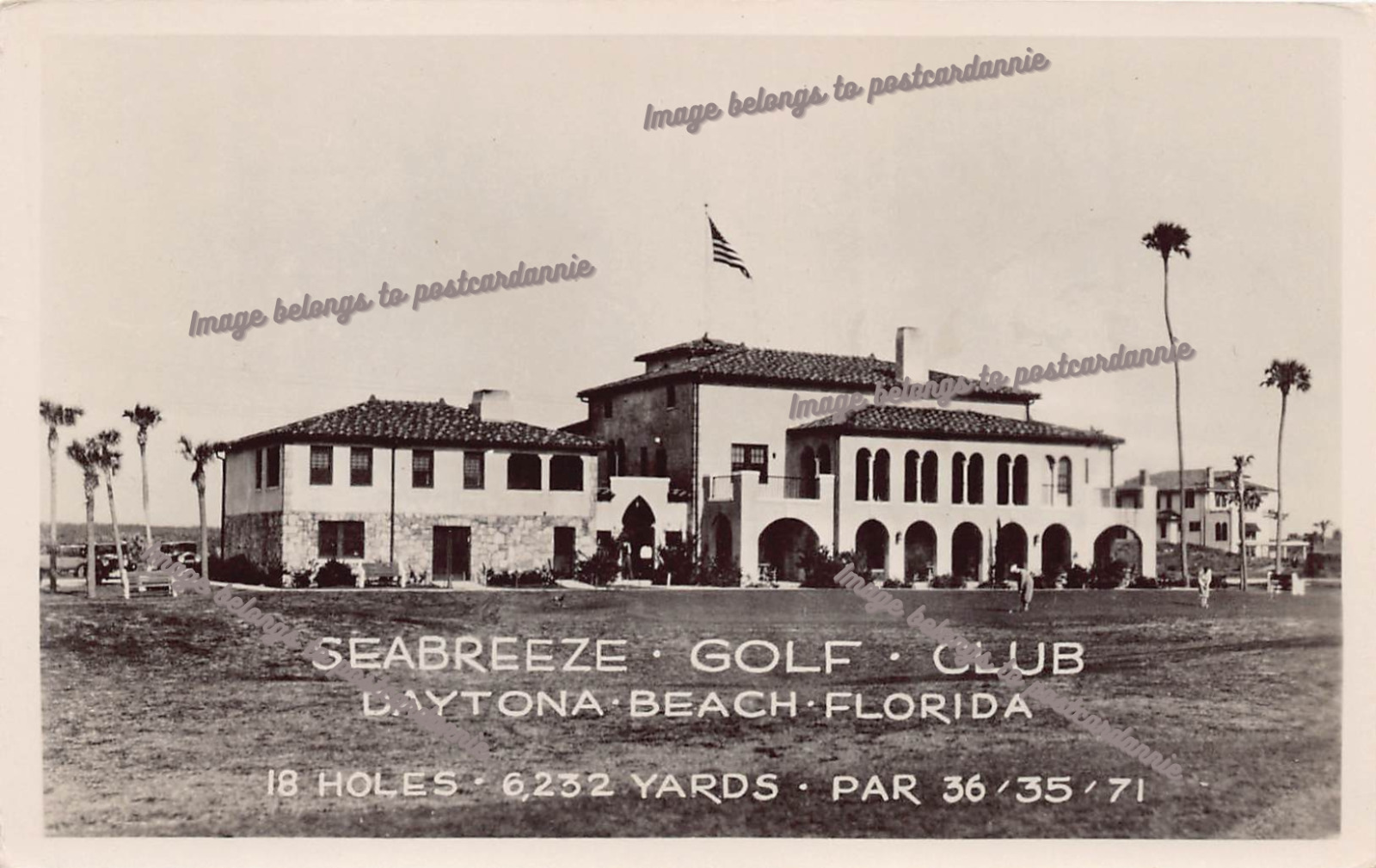 RPPC Daytona Beach FL Florida Seabreeze Golf Club Course Photo Vtg Postcard B50