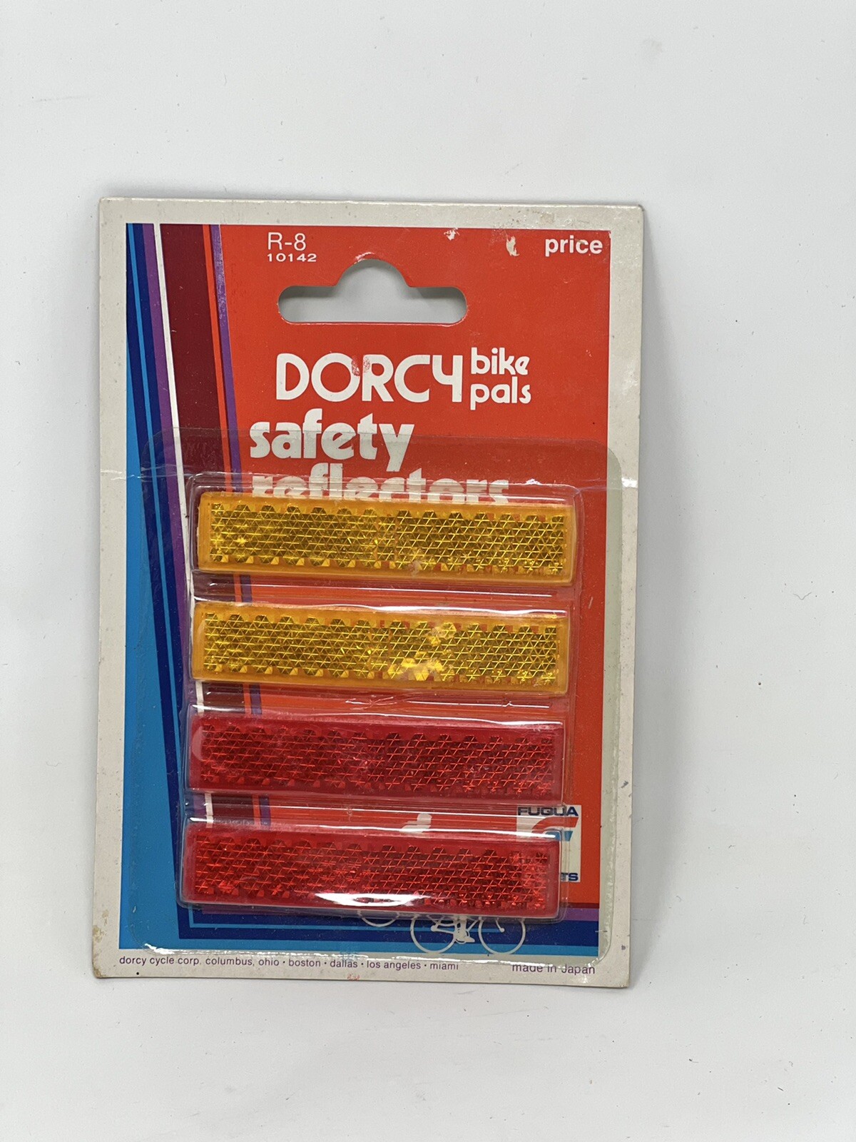 VINTAGE Dorcy Bicycle Safety Reflectors AMBER RED Bike PR-8