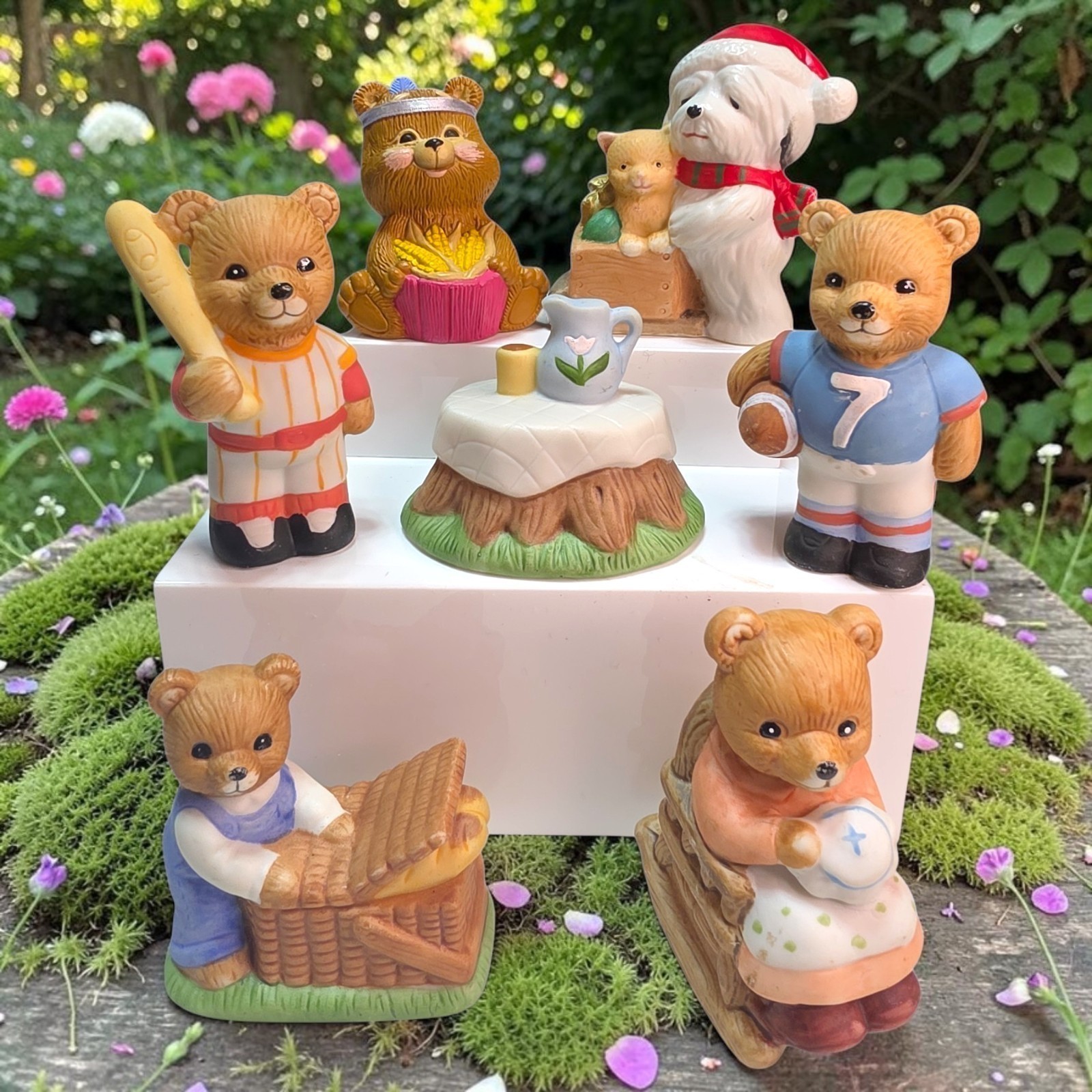 Vintage HOMCO Porcelain Teddy Bear Figurine Lot 1408 1462 1470 Sports Christmas Vintage HOMCO Porcelain Teddy Bear Figurine Lot 1408 1462 1470 Sports Christmas