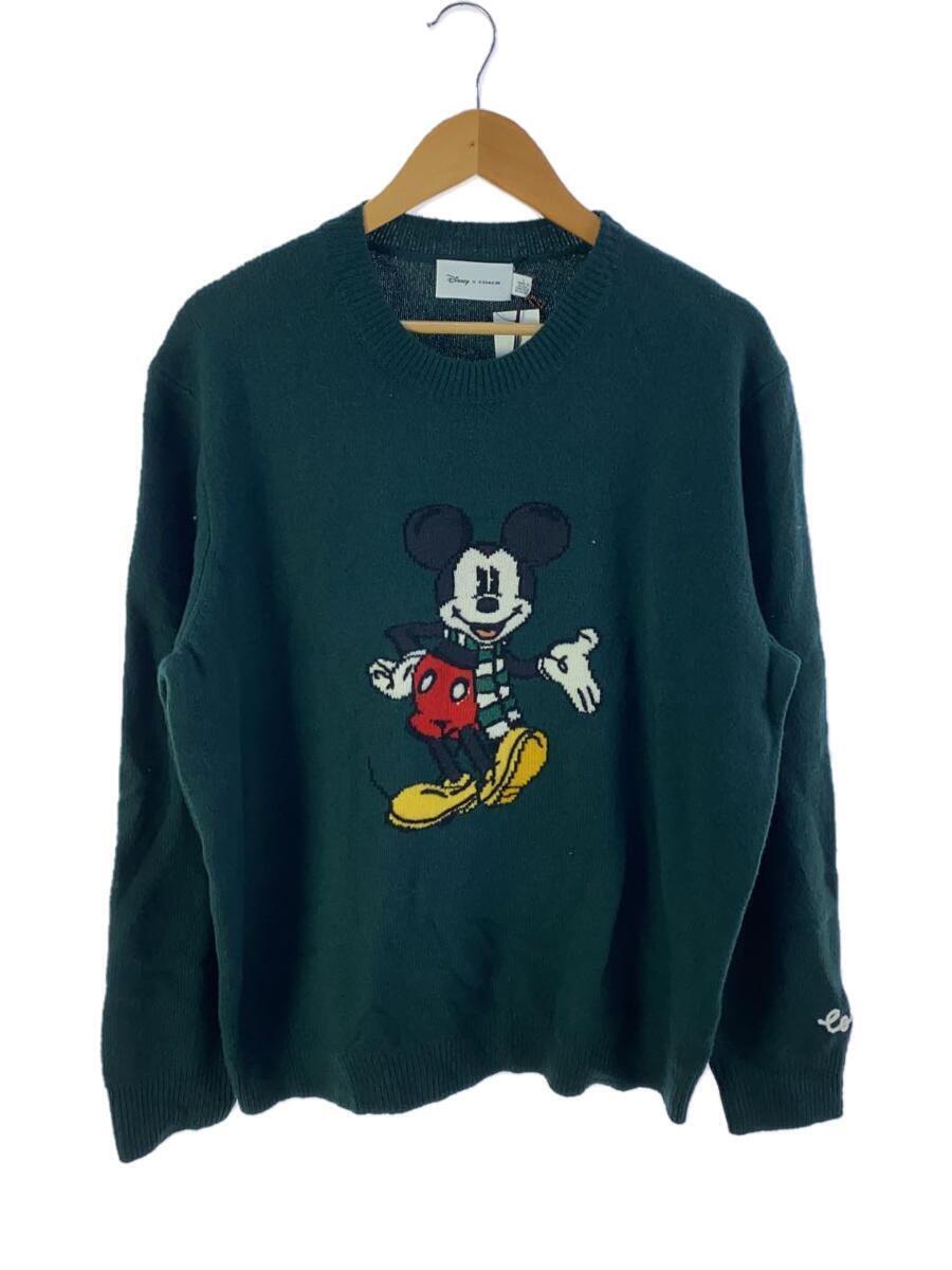 Coach Sweater Thin /L/Wool/Grn/Disney/Disney/Mickey/Knit