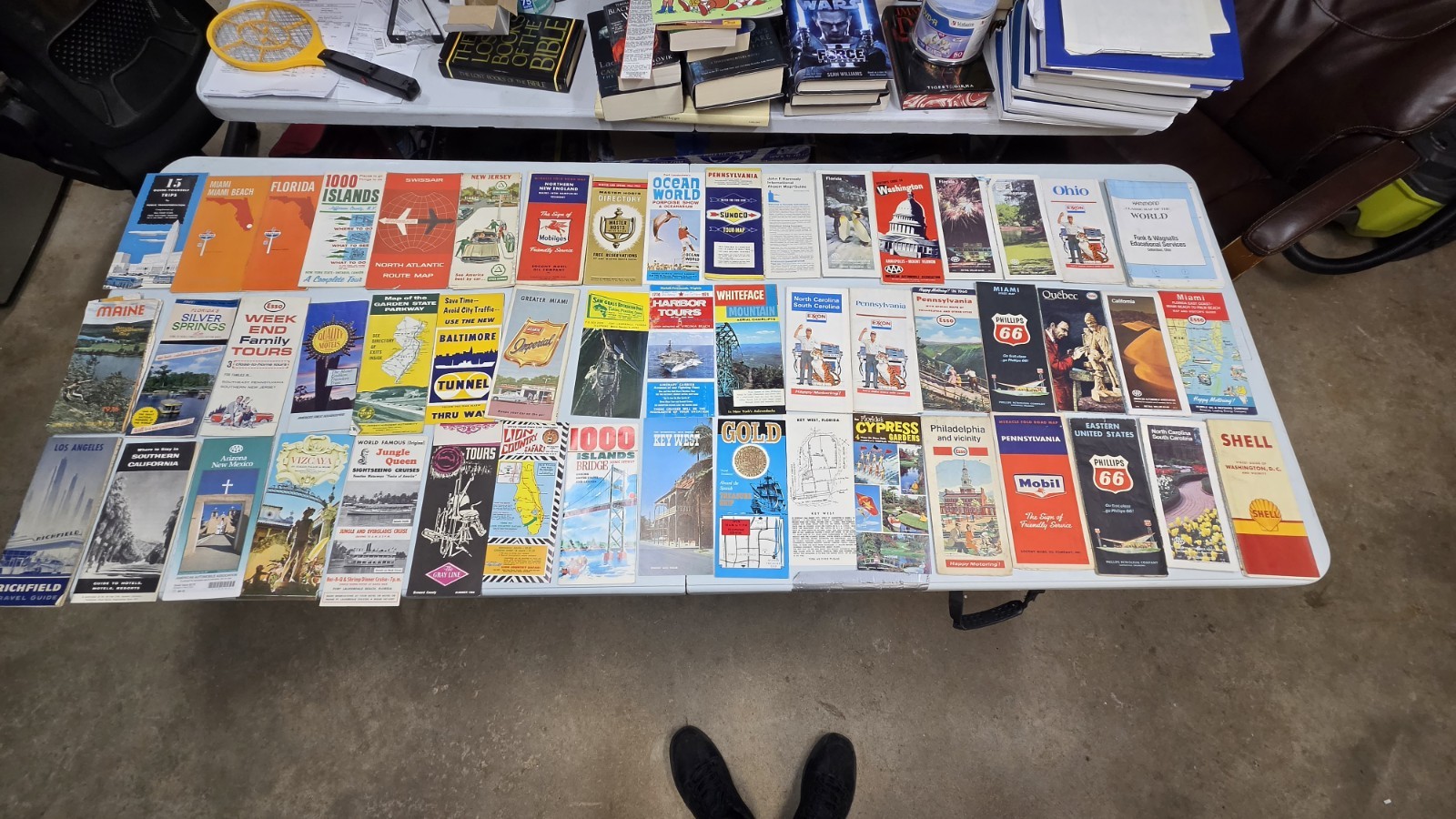 Vintage Lot Of 61 Paper Maps AAA, exxon, Esso. Etc
