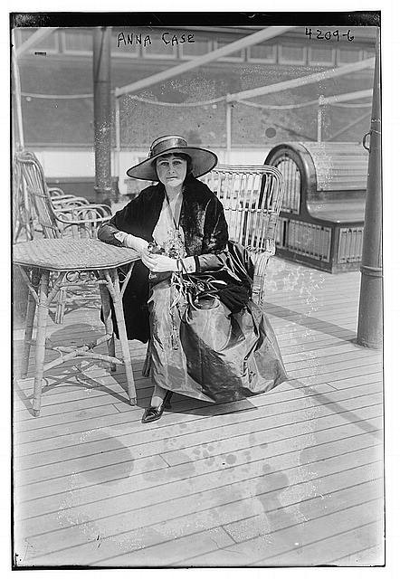 Photo:Anna Case Portrait Seated on Ship Deck c1915-1920