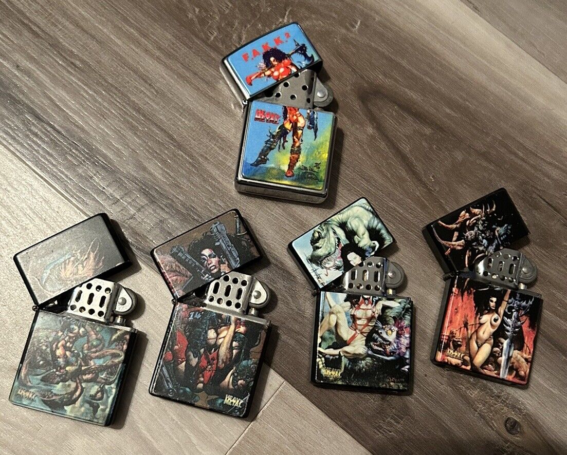 Zippo Pinup Girl Julie Strain Hard to Find Heavy Metal LOT of 5