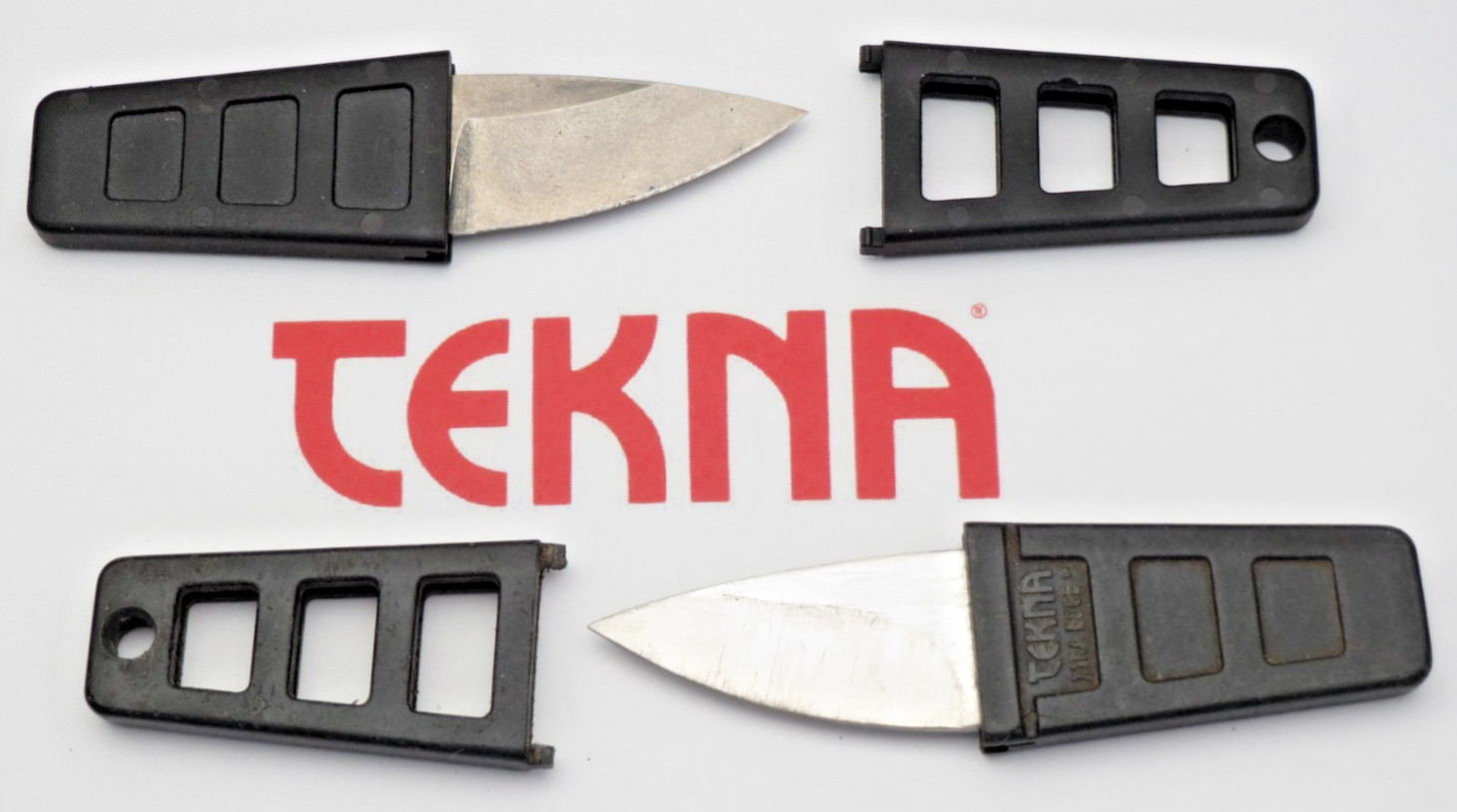 Vintage TEKNA XTRA EDGE Pocket Knives – Lot of Two – USA Made - Solid Used