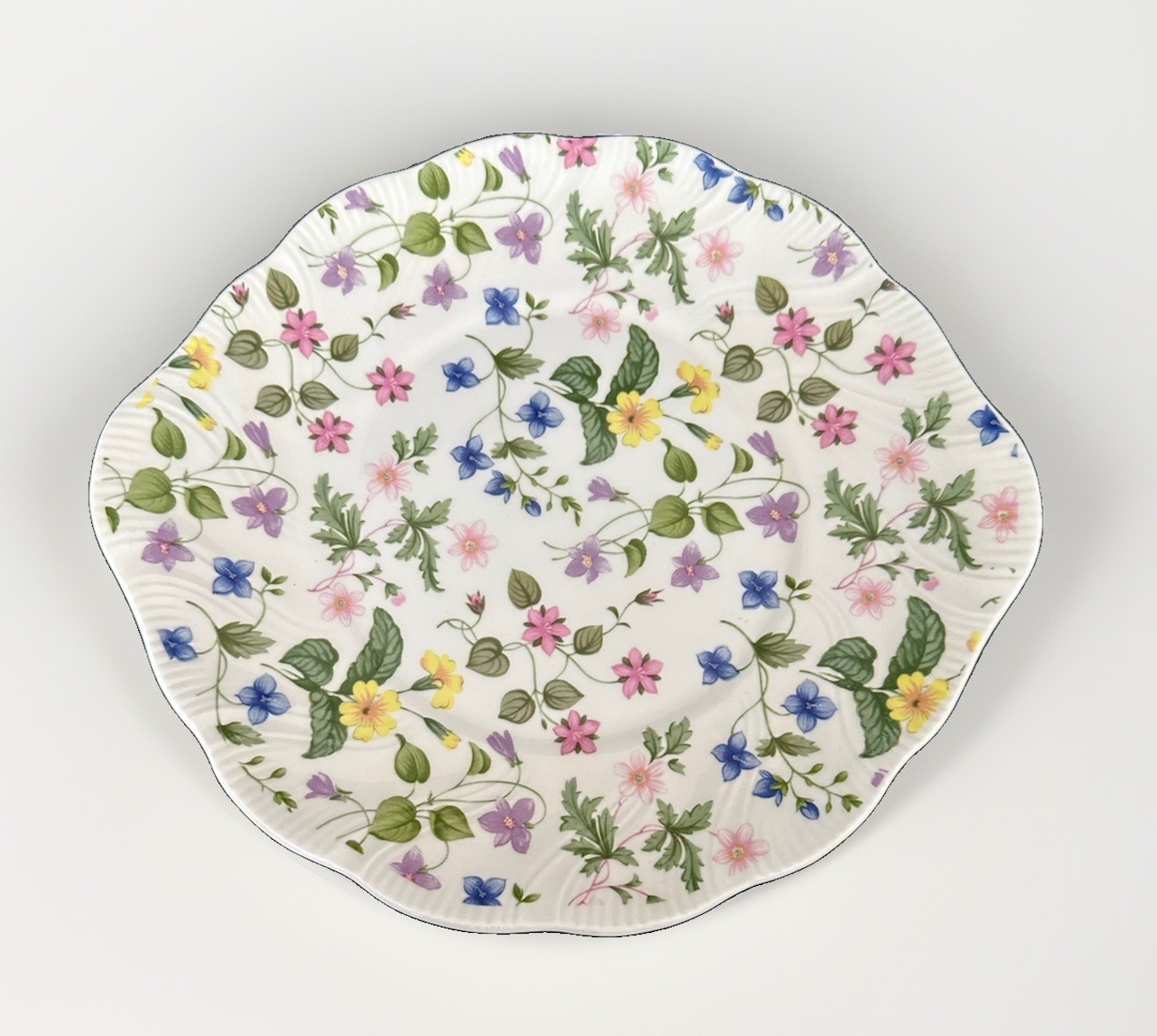 Queen’s Country Meadow Rosina Floral Cake Plate Platter 10 X 9 Fine Vintage