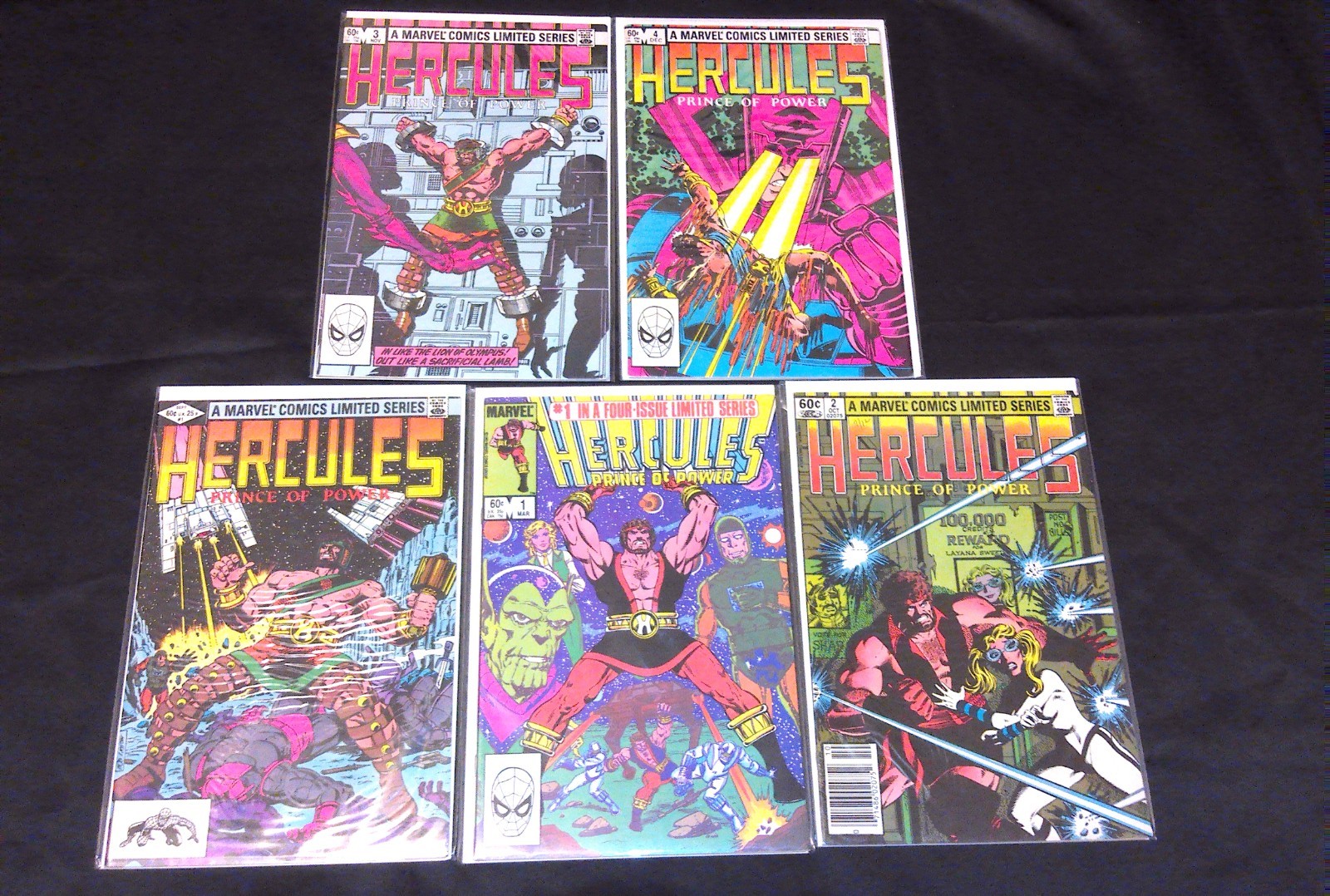 LOT OF 5 HERCULES PRINCE OF POWER 1 2 3 4 - BRONZE AGE - VF/NM 9.0