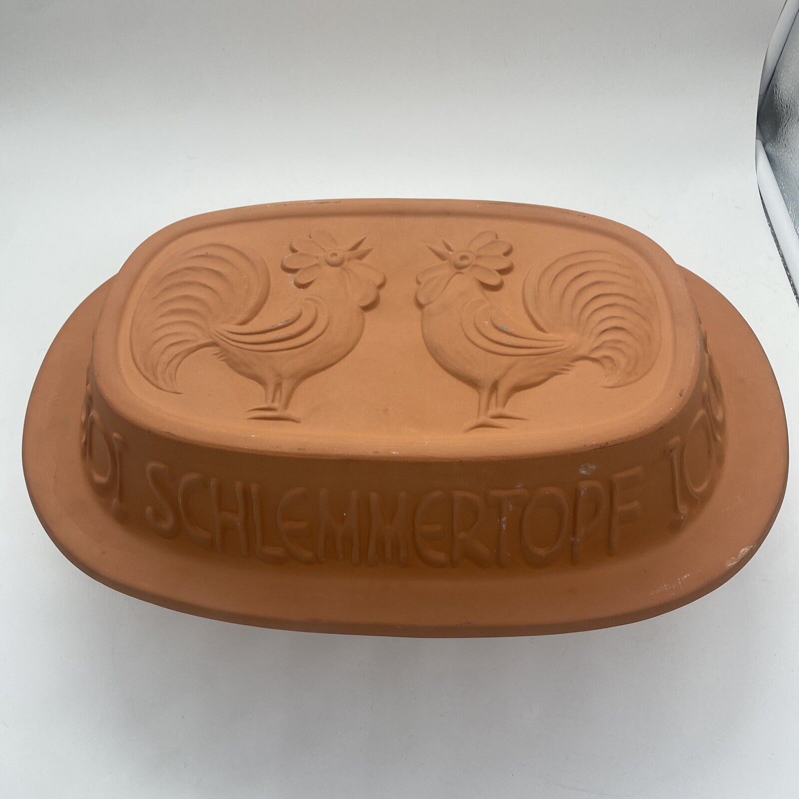 Vtg Schlemmertopf # 836 Clay Rooster Baker W. Germany Scheurich Keramik “Read”
