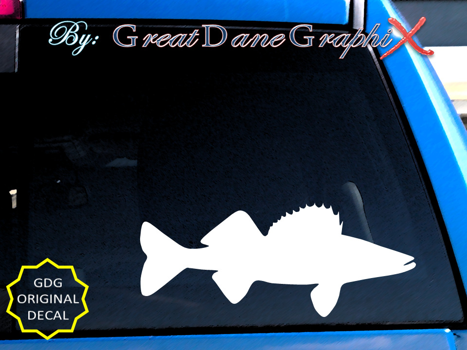 Walleye Fish Fishing -Vinyl Decal Sticker-Color Choice-HIGH QUALITY