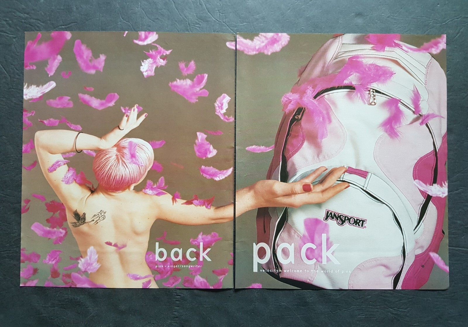 Pink Jansport Promo 2 Page Print Advertisement Vintage 2001