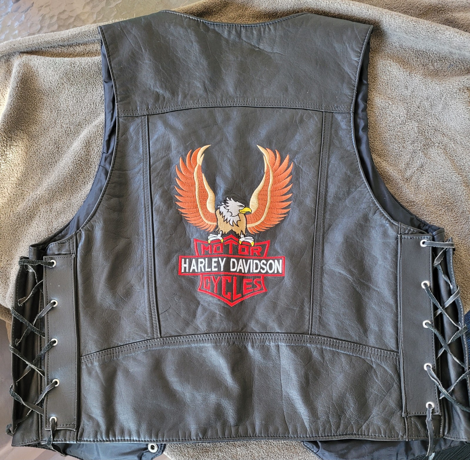 Harley Davidson Vintage Leather Vest Size Large