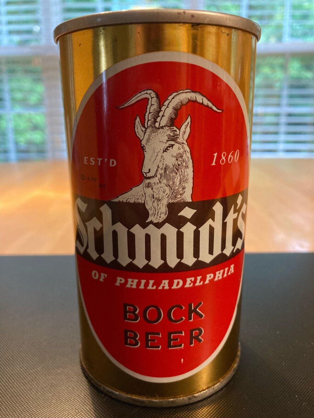 Schmidt's (Philadelphia) Bock Beer, SS ZT BO, Zip Intact, Nice Empty Indoor Can