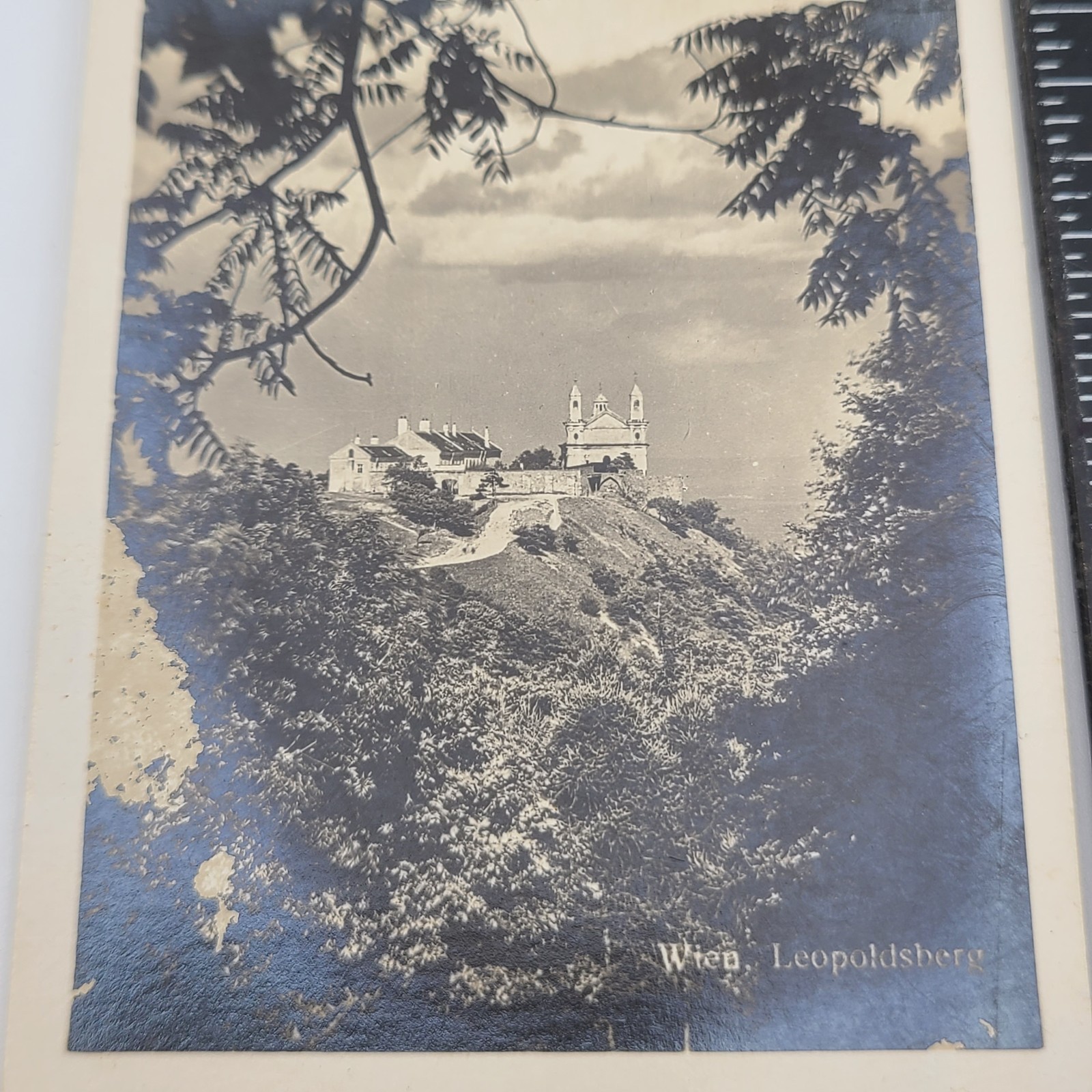 Austria Wien Leopoldsberg Castle Hillside Village Vienna Vintage Photo