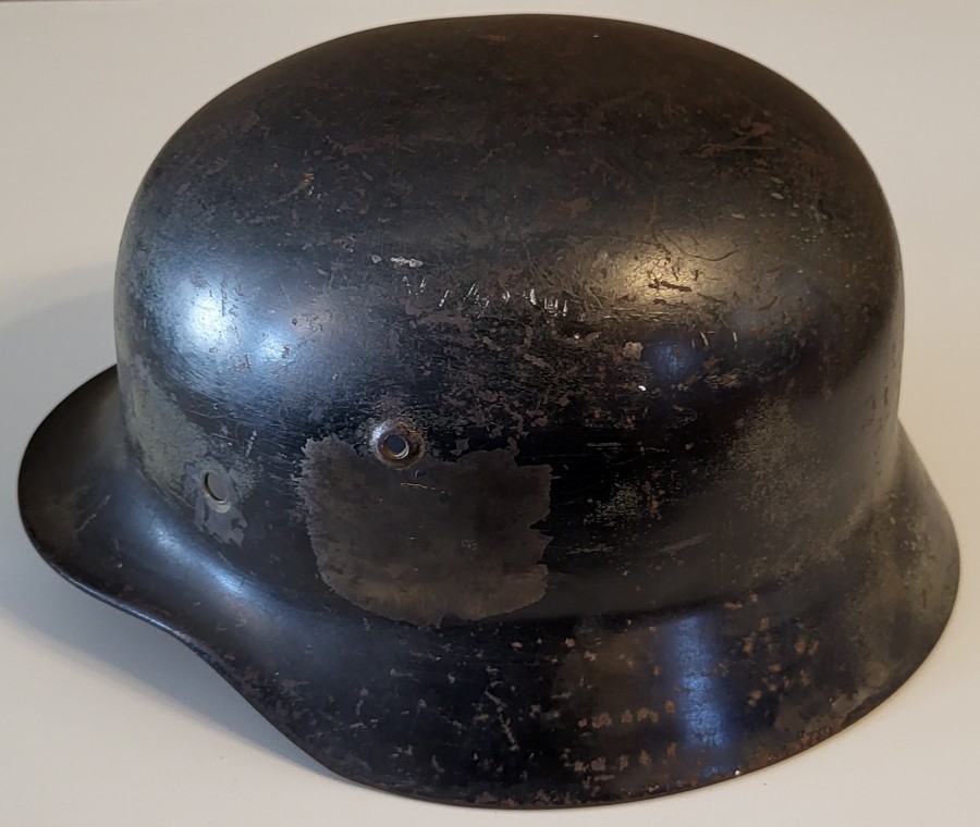 Original WWII German M35 Helmet Shell Marked Q64 for Quist. Good solid shell Original WWII German M35 Helmet Shell Marked Q64 for Quist. Good solid shell
