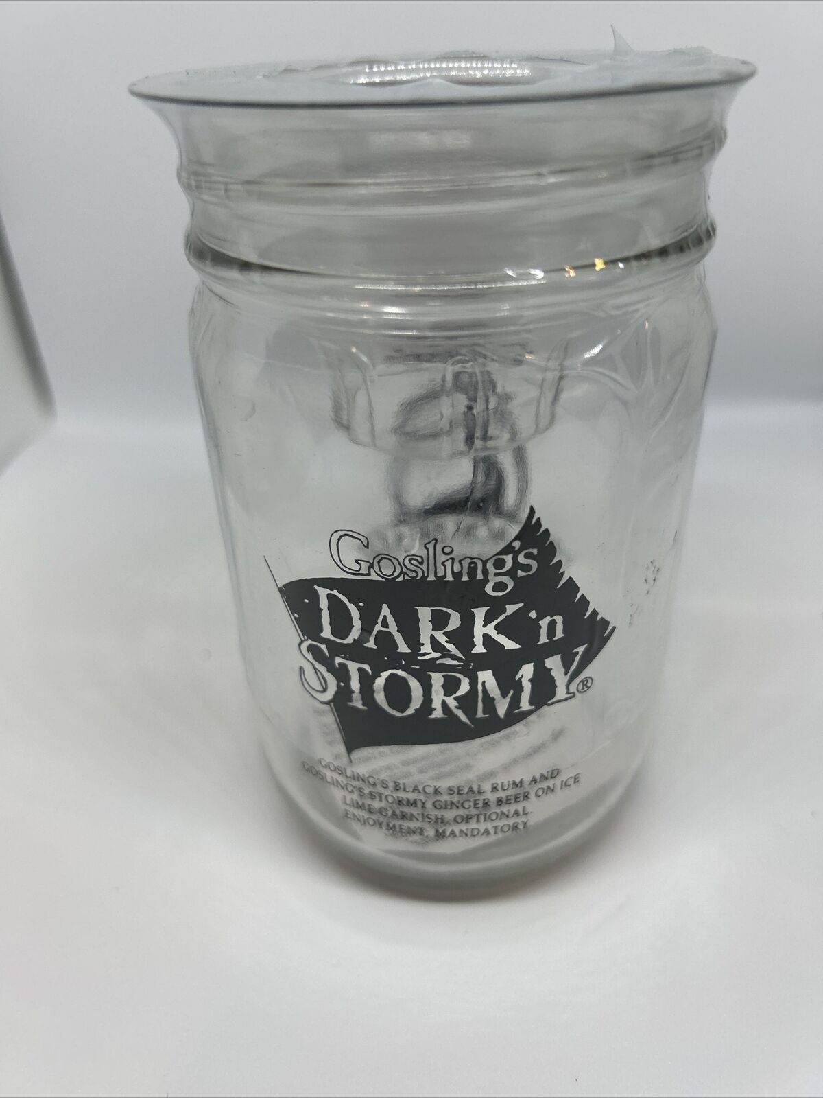 Gosling\'s Black Seal Bermuda Black Rum Pickilng Jar Glass Dark and Stormy  New