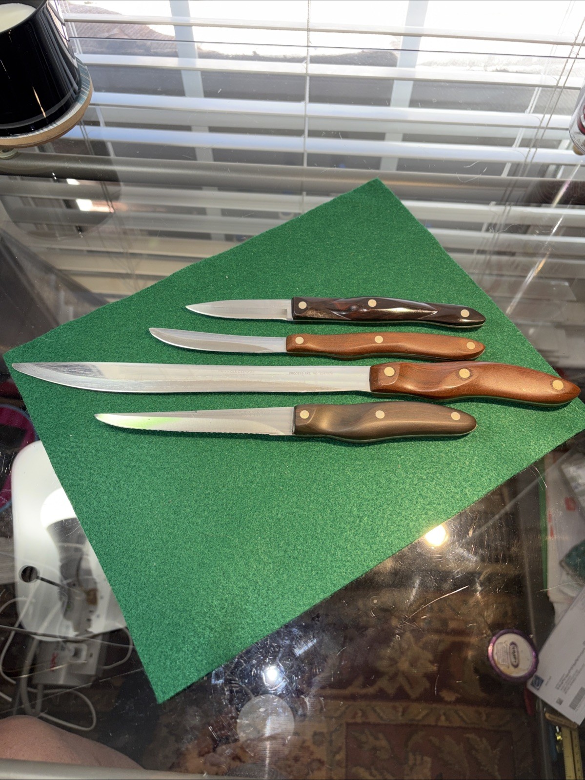 Lot Of 4 Vintage CUTCO Knives 1720 KB,1059,23,1021 Brown Swirl Bakelite 2147079